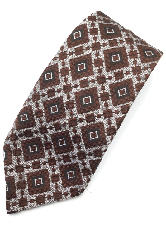 Vintage 70s Brown Textured Folkspeare Wide Neck Tie • Kipper Tie