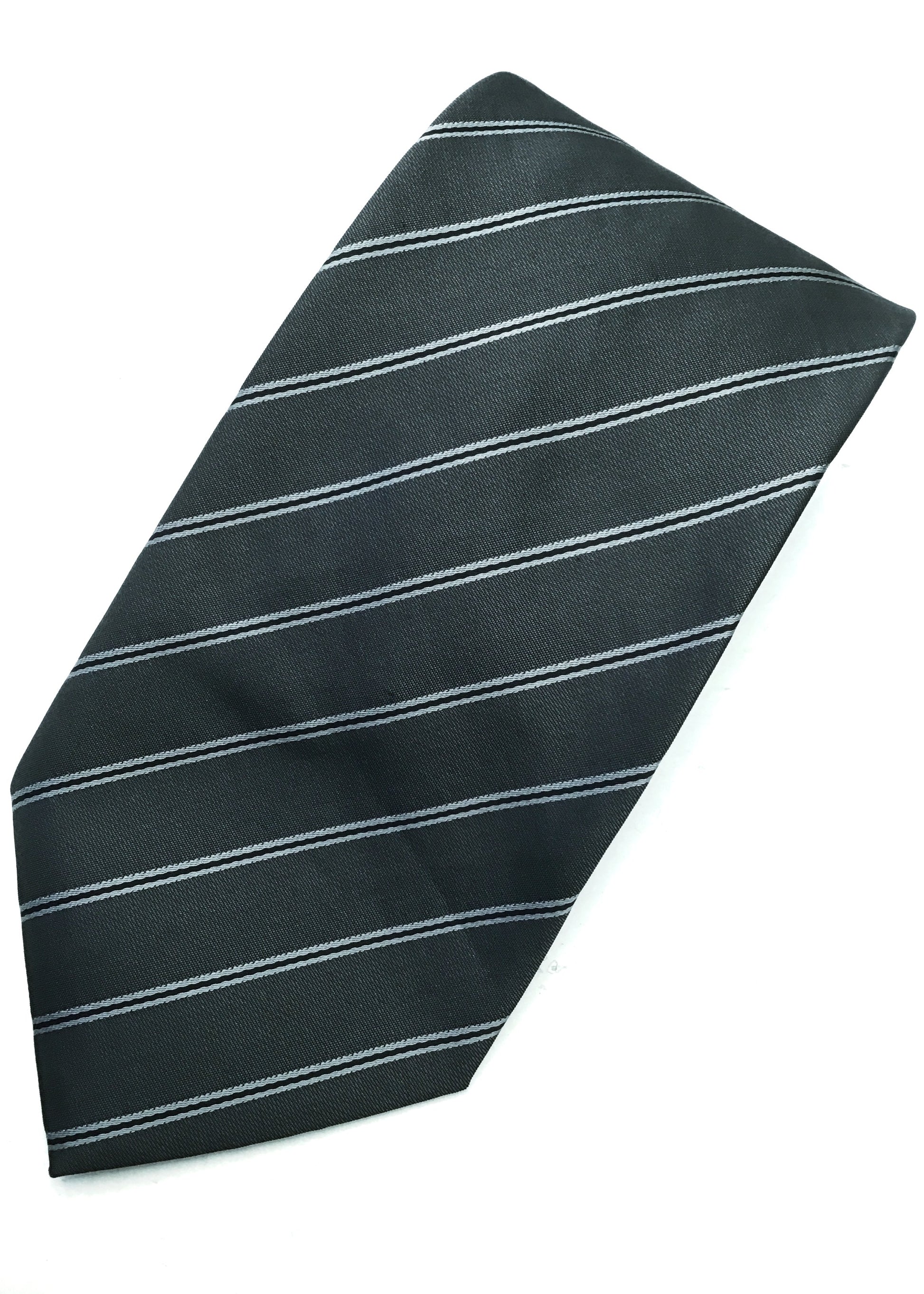 vintage Cedarwood State neck tie in grey green diagonal stripes