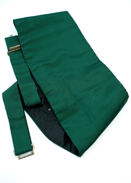 1970s Vintage Moss Bros Emerald Green Adjustable Cummerbund