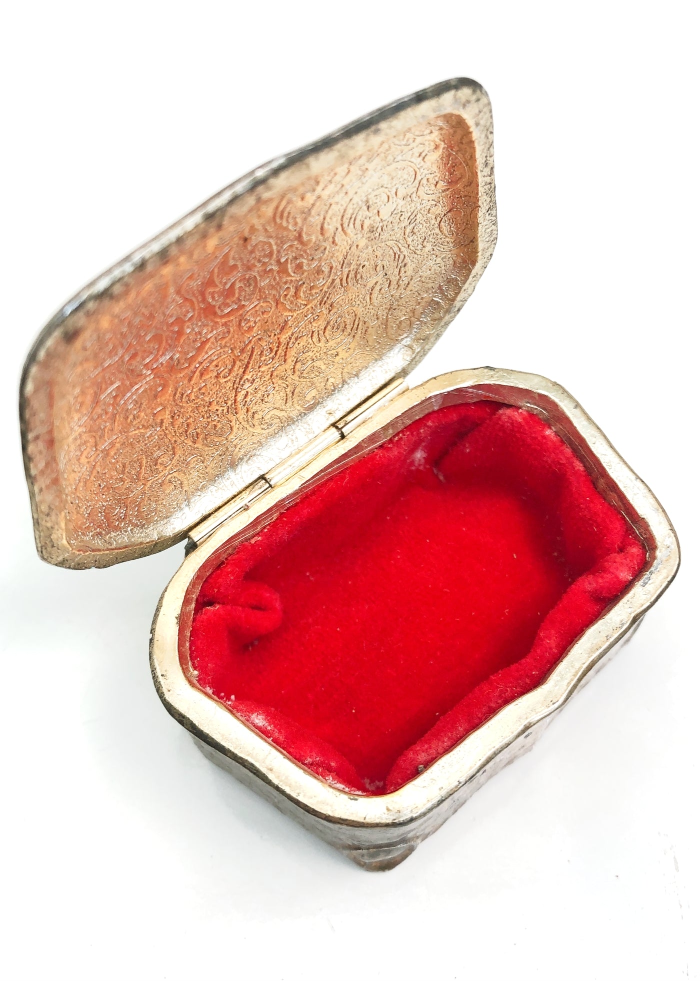 Art Deco Green Enamel Trinket Round Box • Leaping Stag