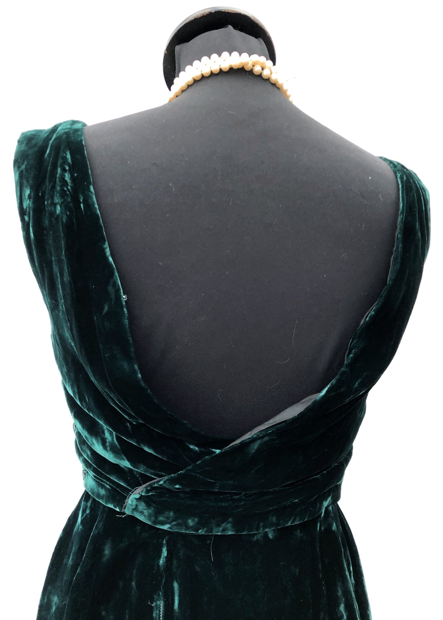 Vintage 60s Emerald Green Velvet Cocktail Dress • XS