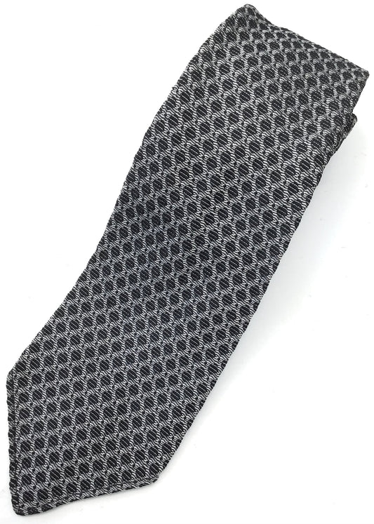 vintage textured silver grey skinny neck tie