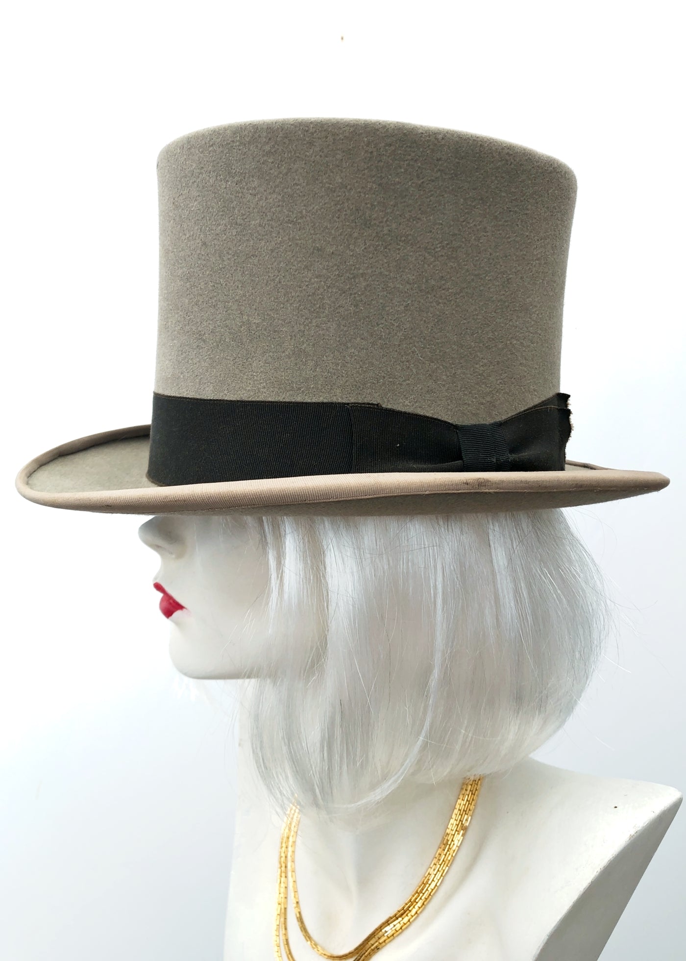 Vintage 60s Grey Dunn & Co Formal Top Hat • Ascot Hat