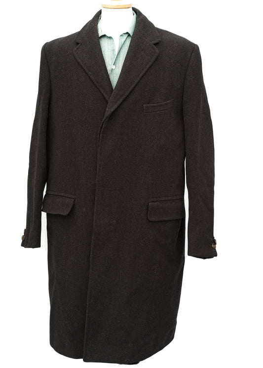 vintage heavyweight wool tweed crombie overcoat for men