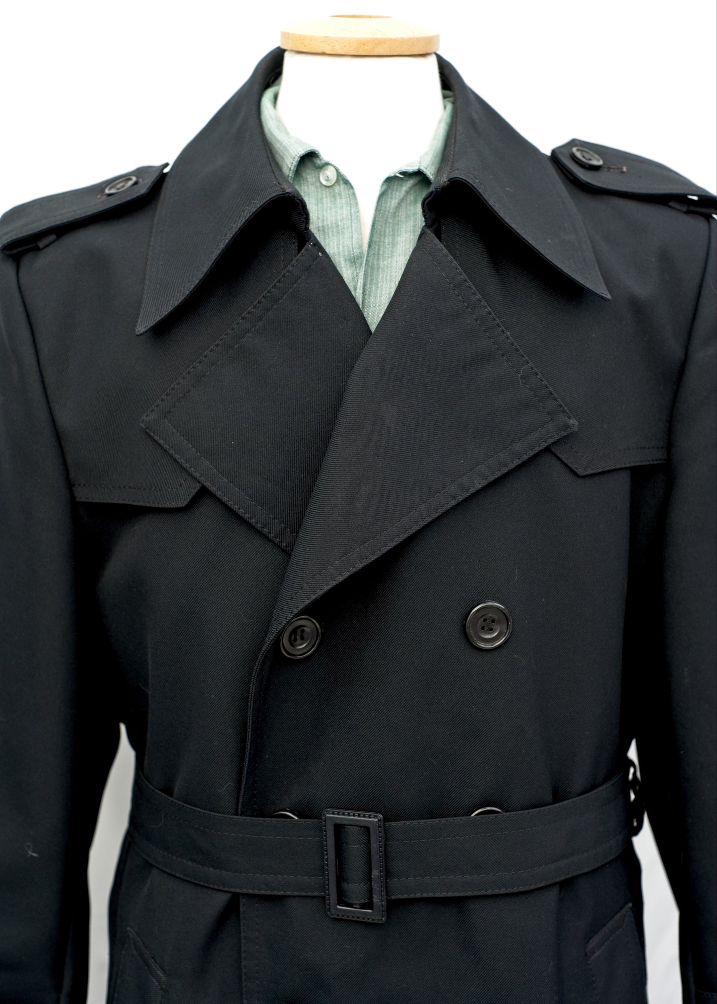 Men's Vintage 70s Black Trench Coat Macintosh • Hepworths