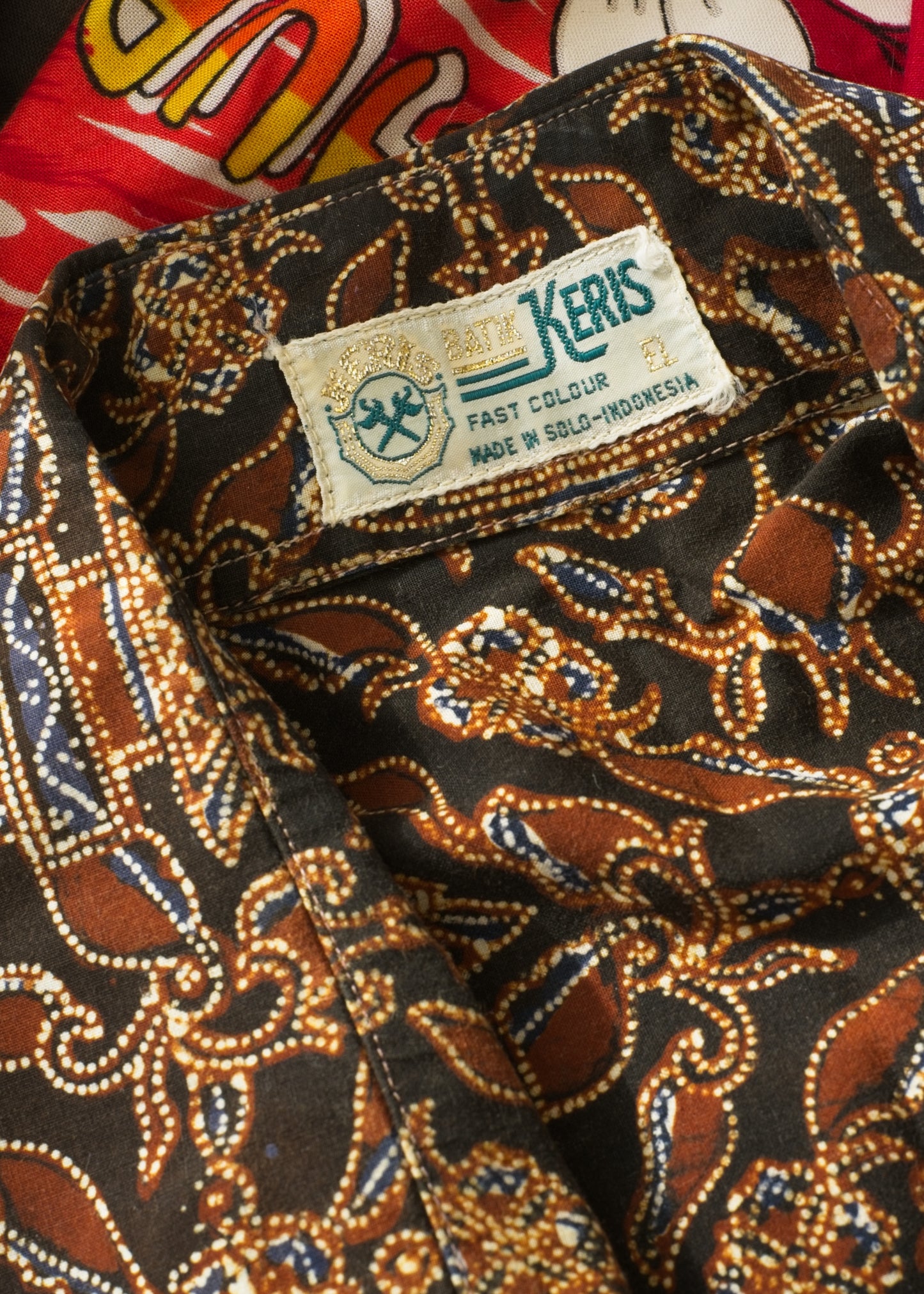 Vintage Indonesian Batik Short Sleeve Summer Shirt