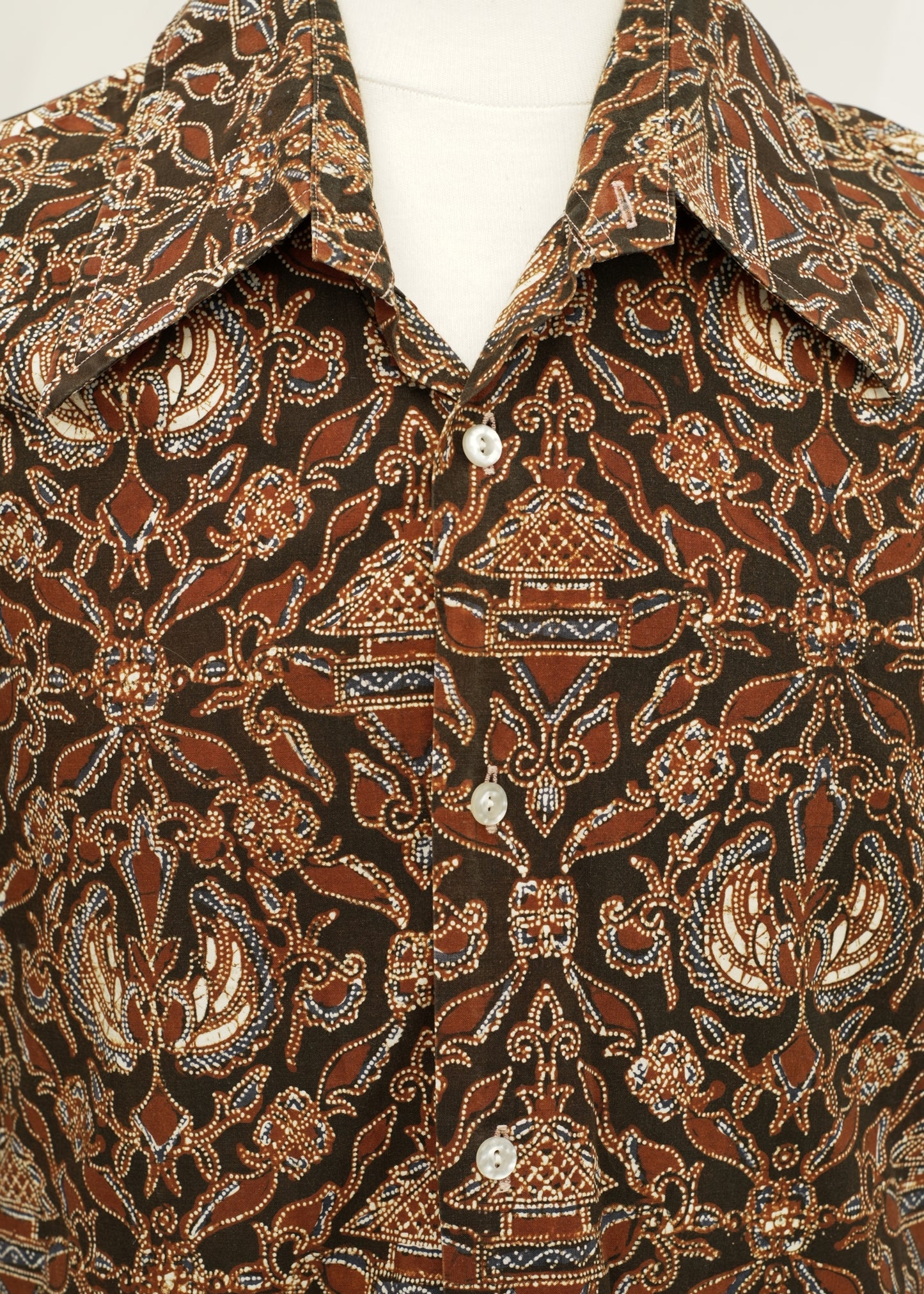 Vintage Indonesian Batik Short Sleeve Summer Shirt