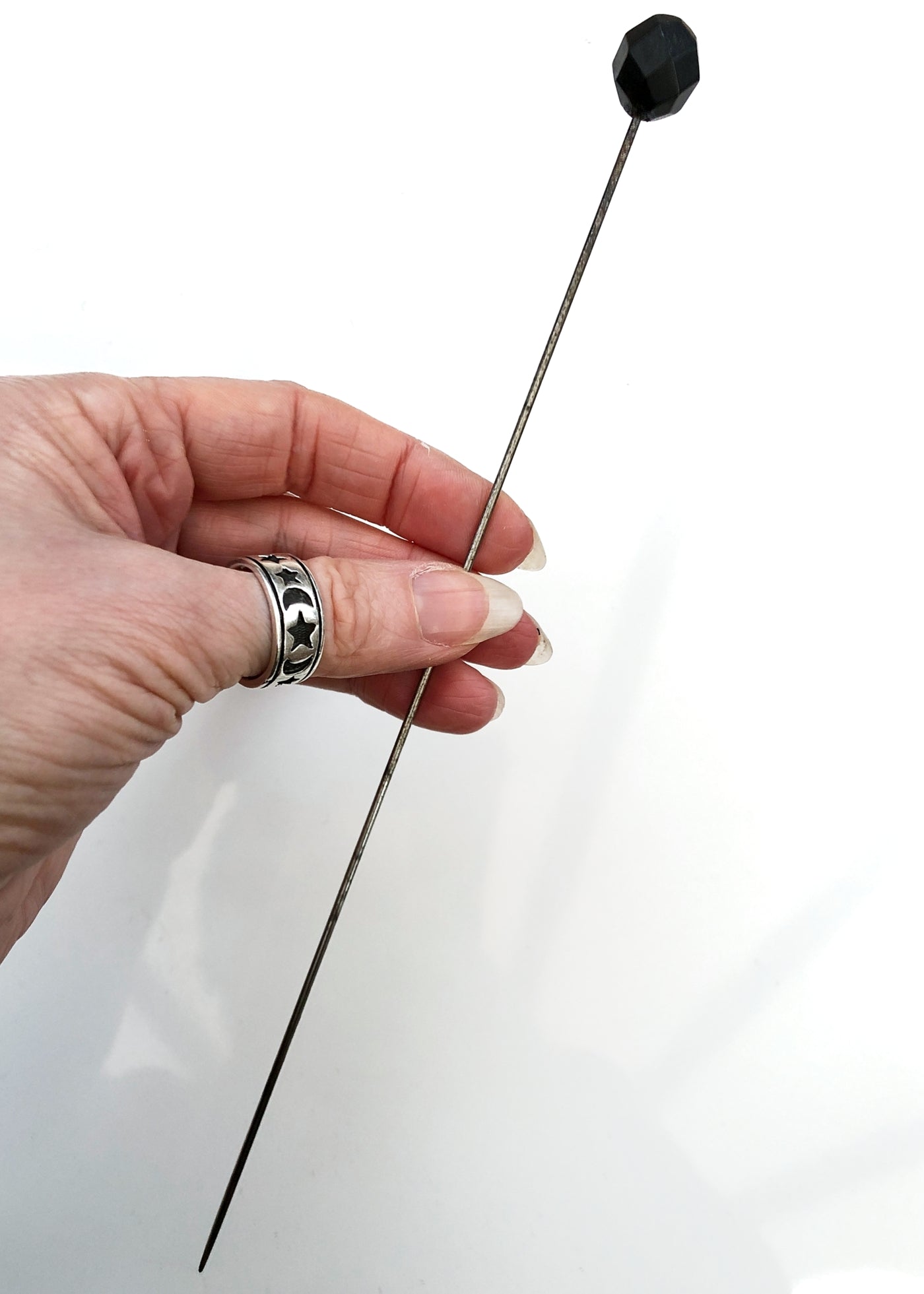 Vintage Whitby Jet Hat Pin • Hat Flash