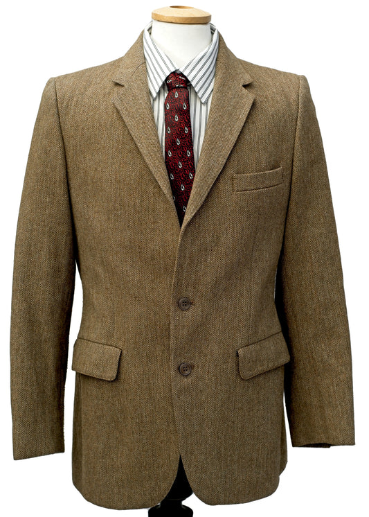 vintage brown herringbone tweed blazer by john collier, to fit 40 chest from the 1970s