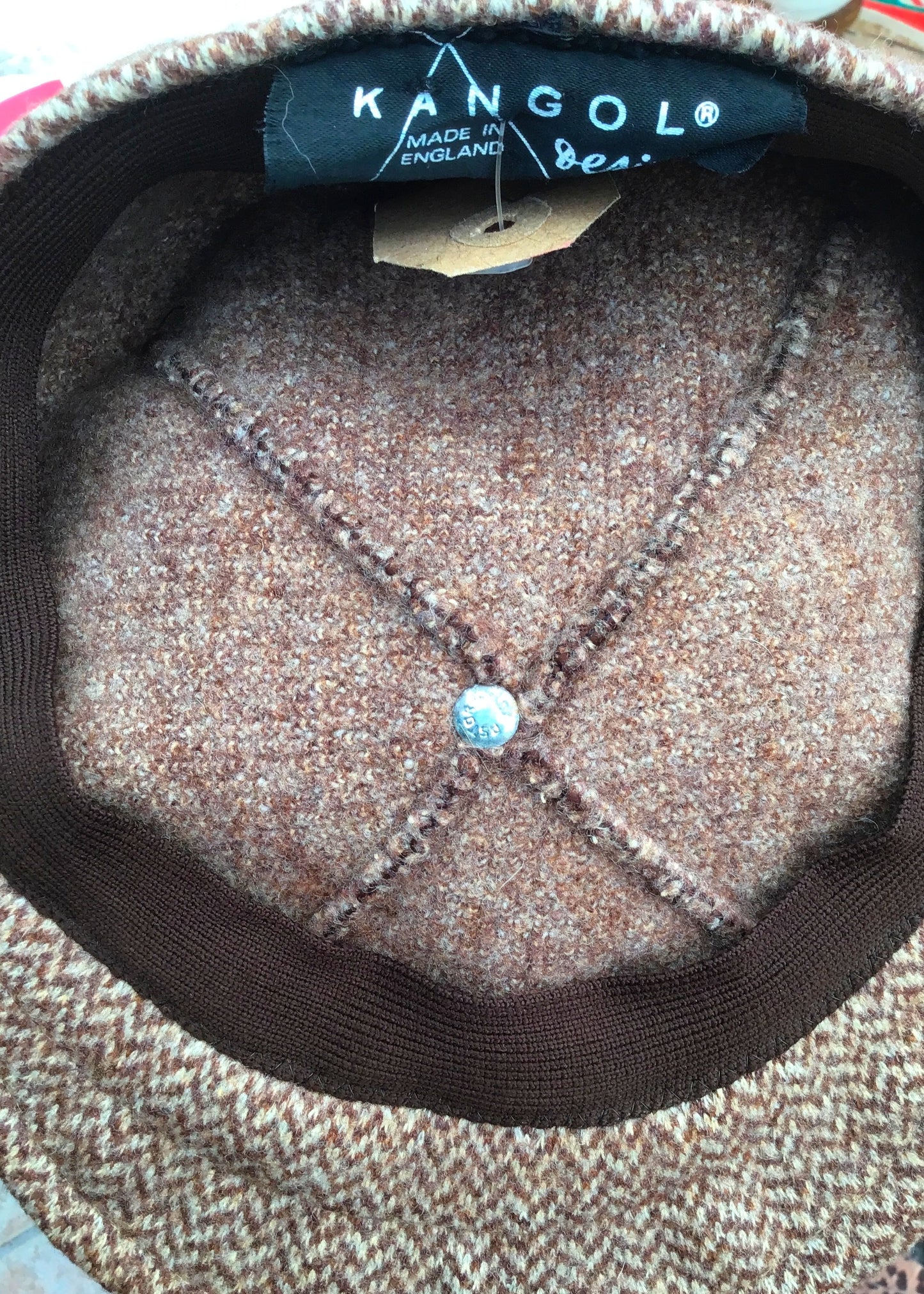 Classic Herringbone Rust Wool Tweed Flat Cap