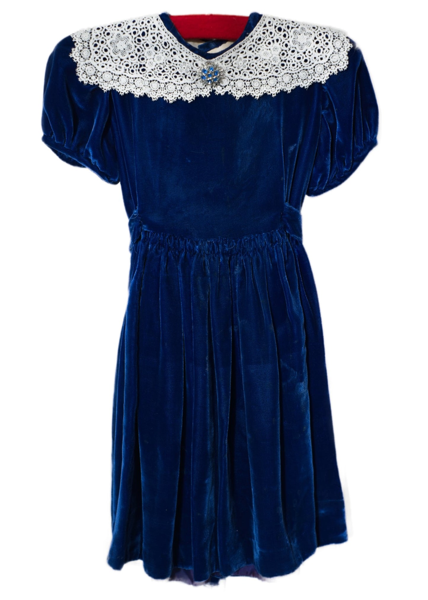 Vintage Little Girl's Blue Velvet Party Dress • Children
