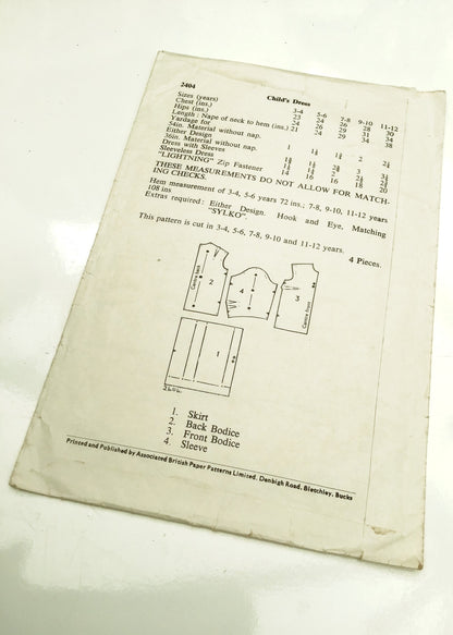 1960s Vintage LeRoy #2404 Dressmaking Pattern  • Girl's Dress Age 5-6