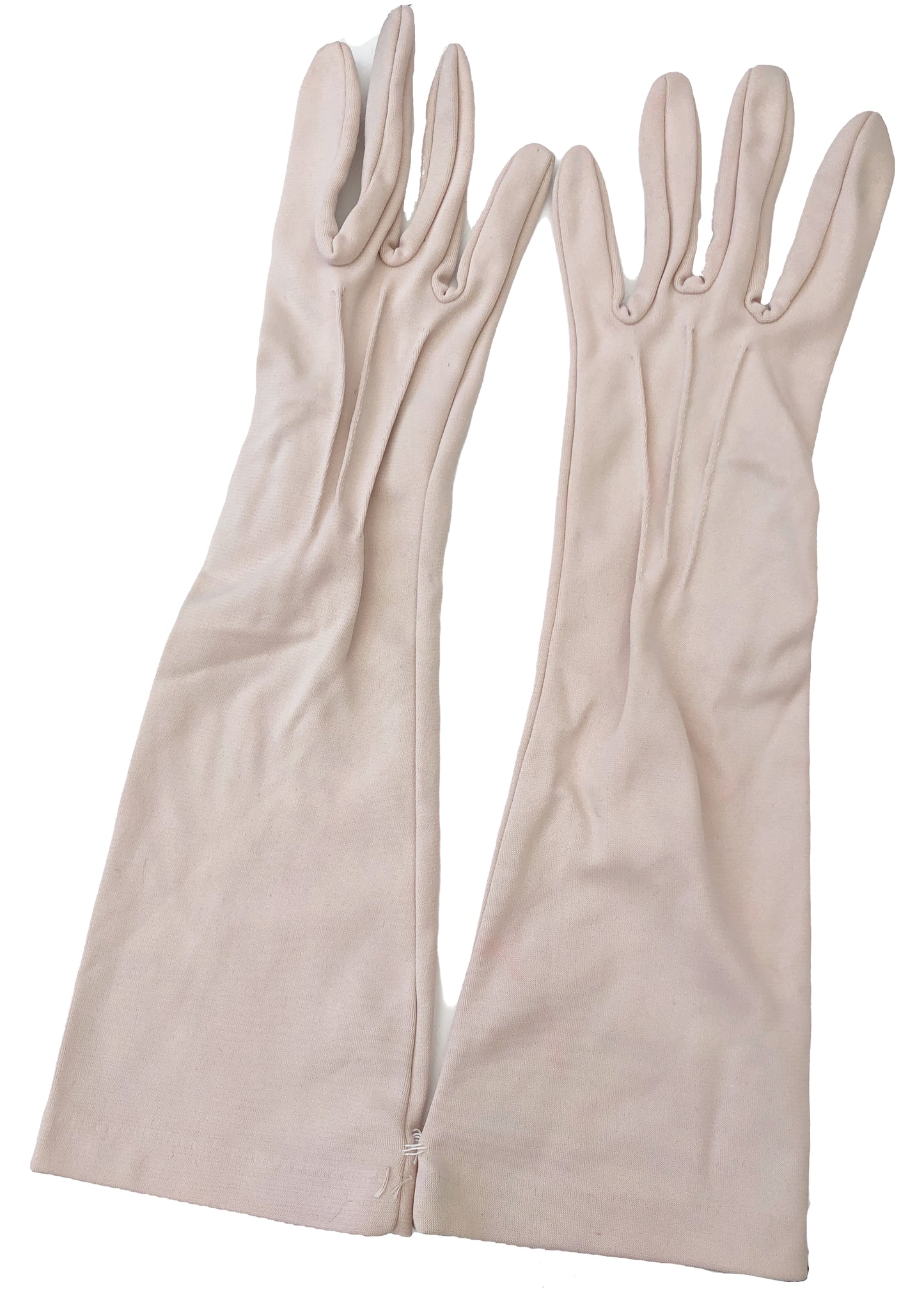 1960s Vintage Neutral Beige Long Evening Gloves • Size 7