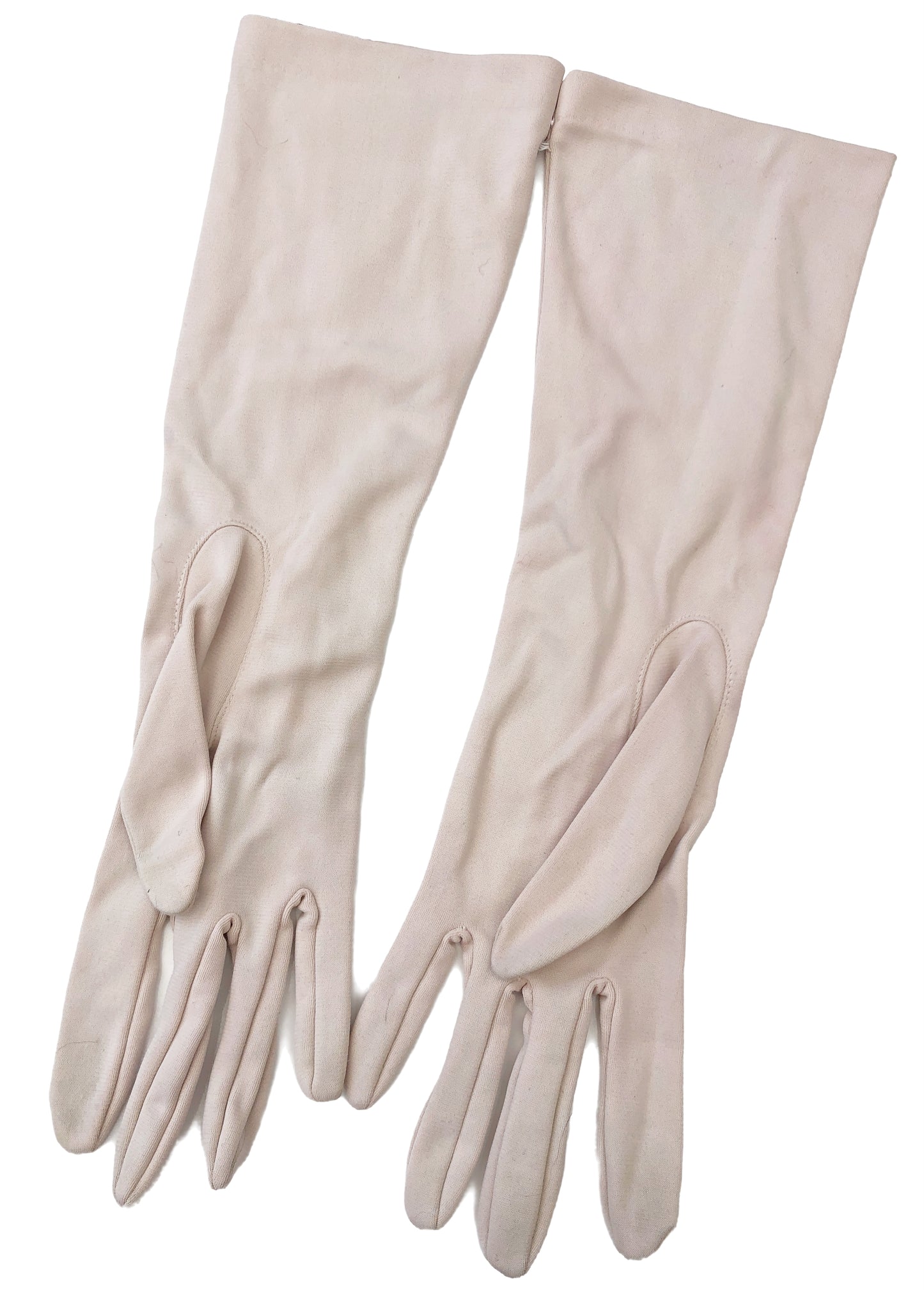1960s Vintage Neutral Beige Long Evening Gloves • Size 7