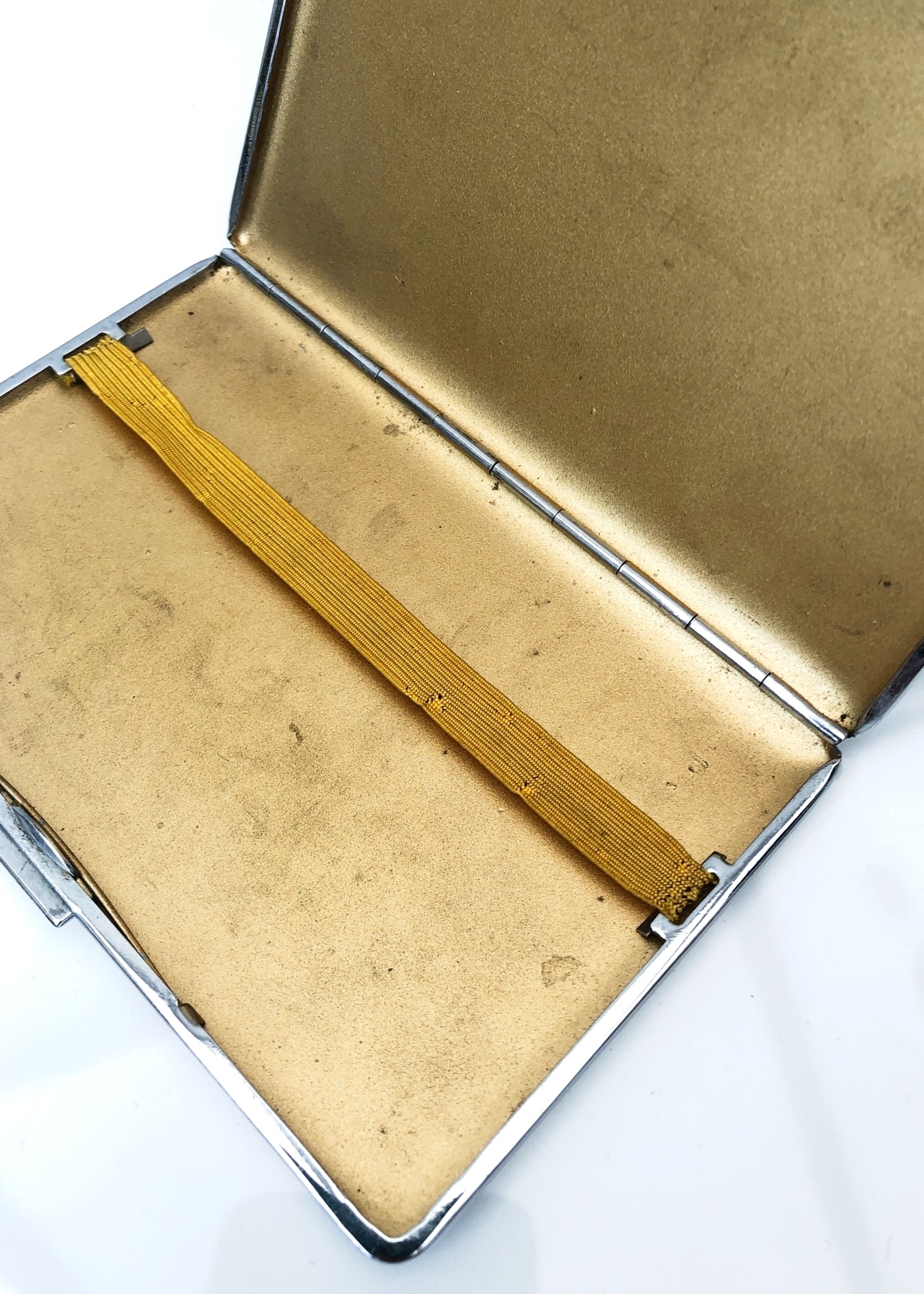 Vintage 30s Machine Turned Silver Tone Cigarette Case