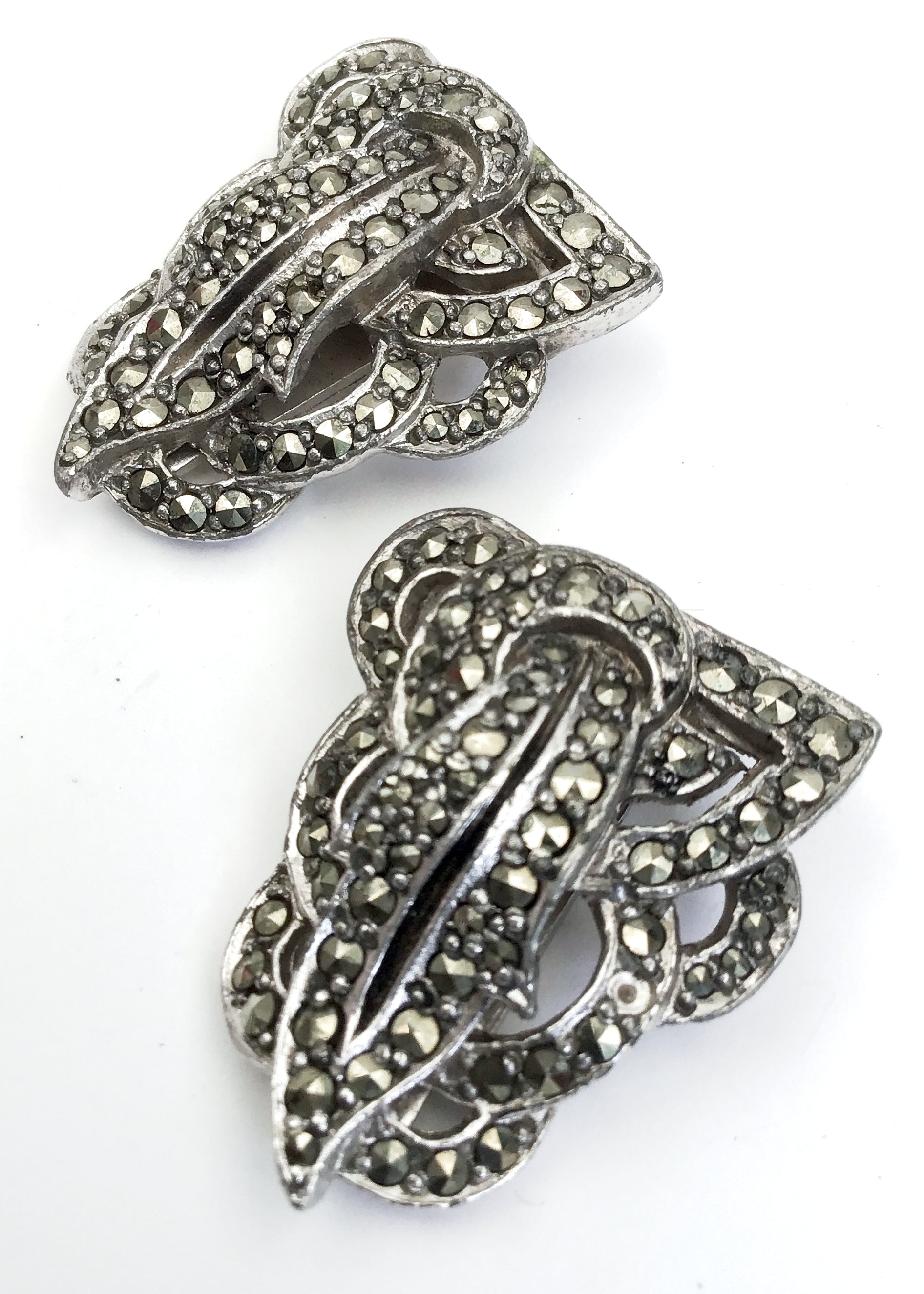 Pair of Vintage Deco Marcasite Dress Clips – Top Notch Vintage