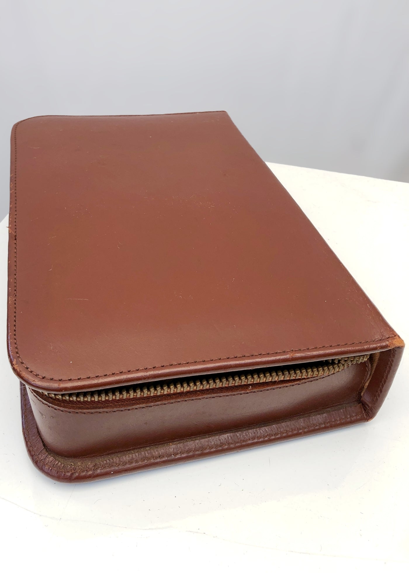 Men's Vintage 50s 5 Piece Travel Grooming Kit • Brown Leather