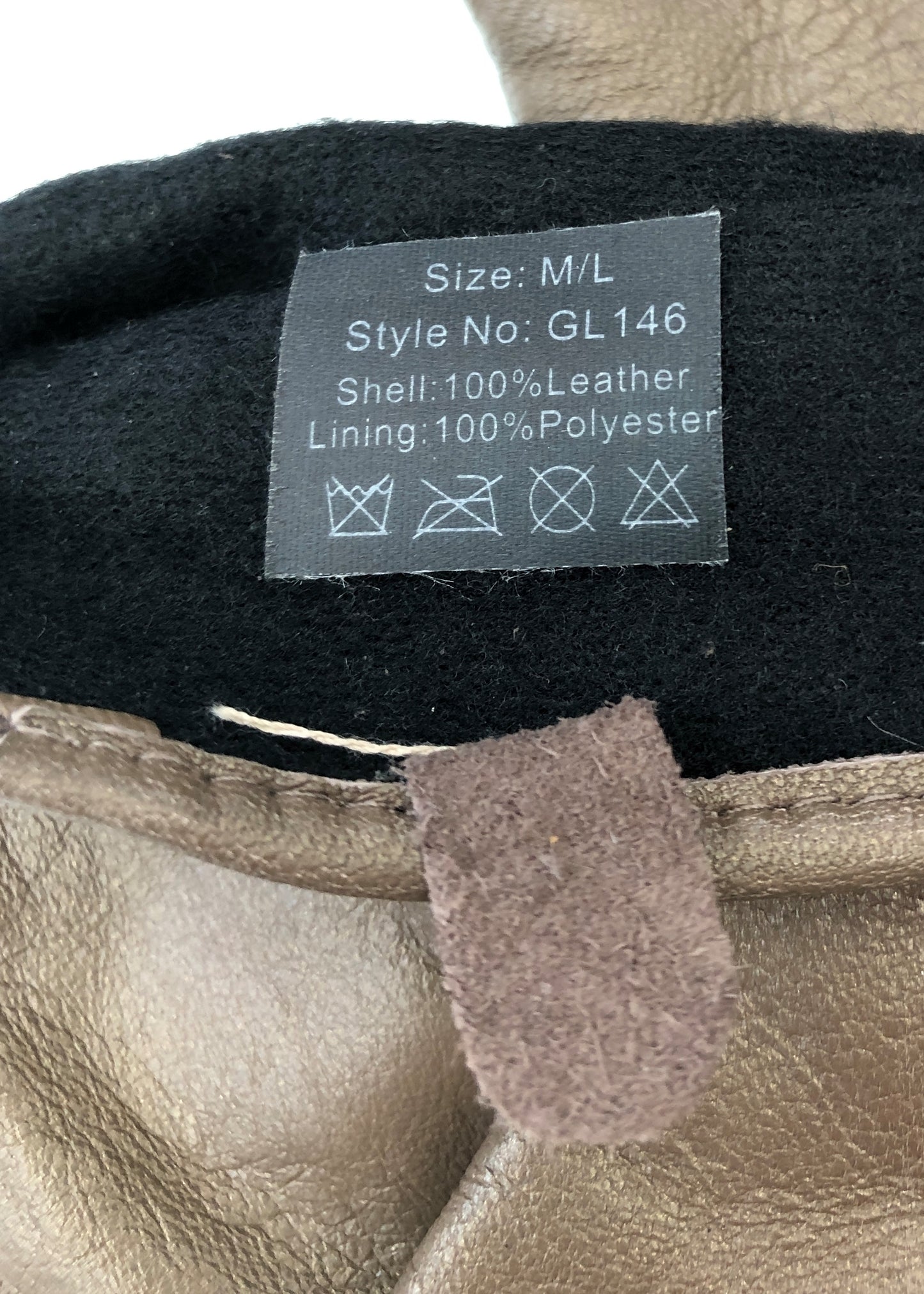 Preloved Men's Bronze Colour Leather Gloves • Size S/M