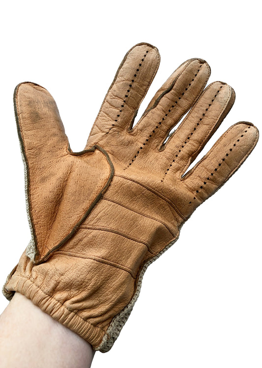 Men's Vintage 60s Crochet + Leather Driving Gloves