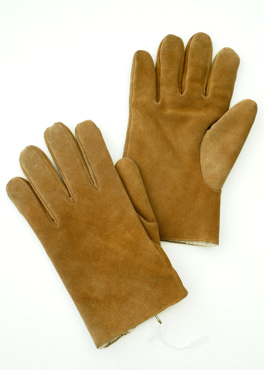 Mens' Thick Suede Sheepskin Lined Leather Workwear Gloves
