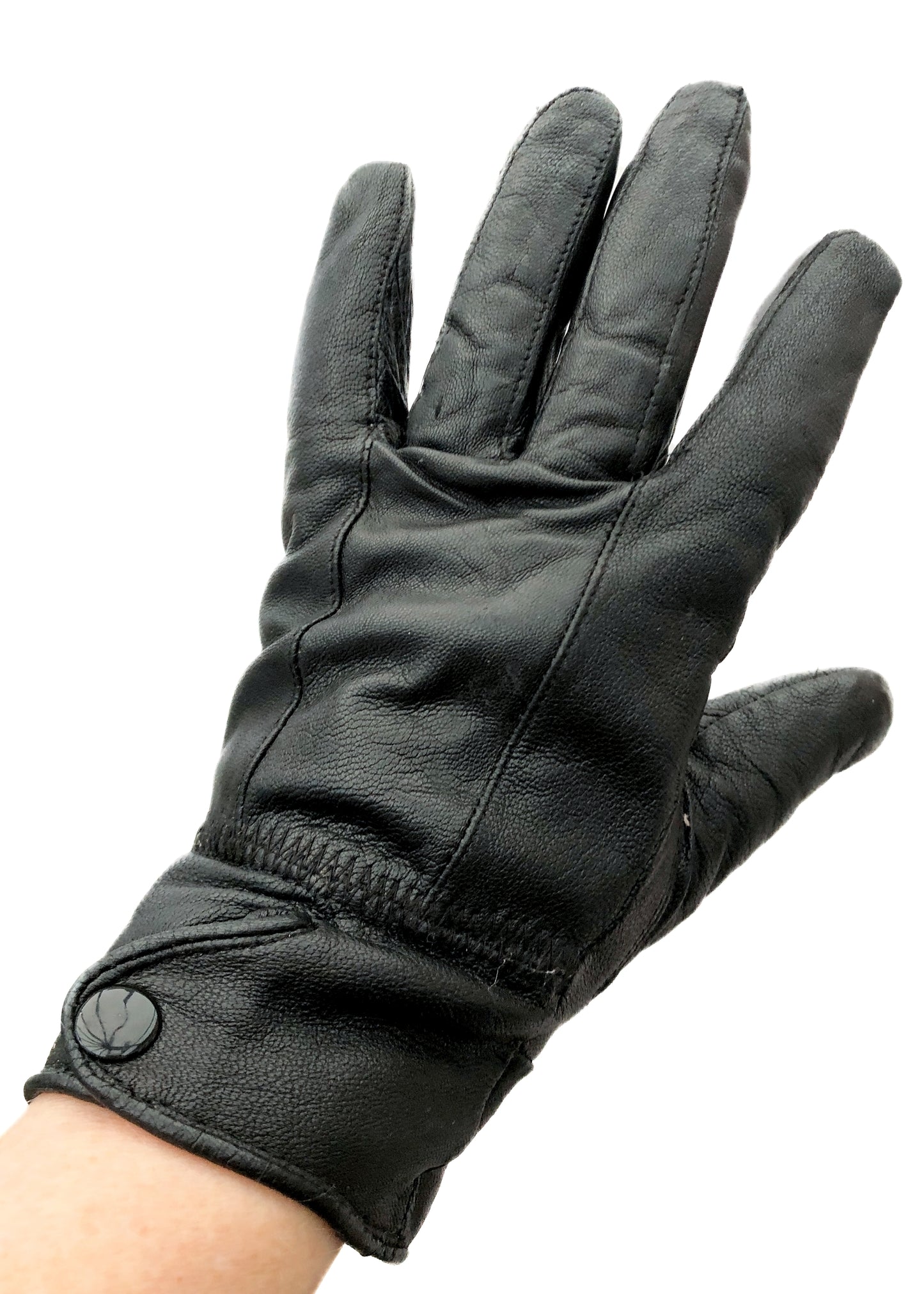 Men's Black Thinsulate Leather Gloves • Size S