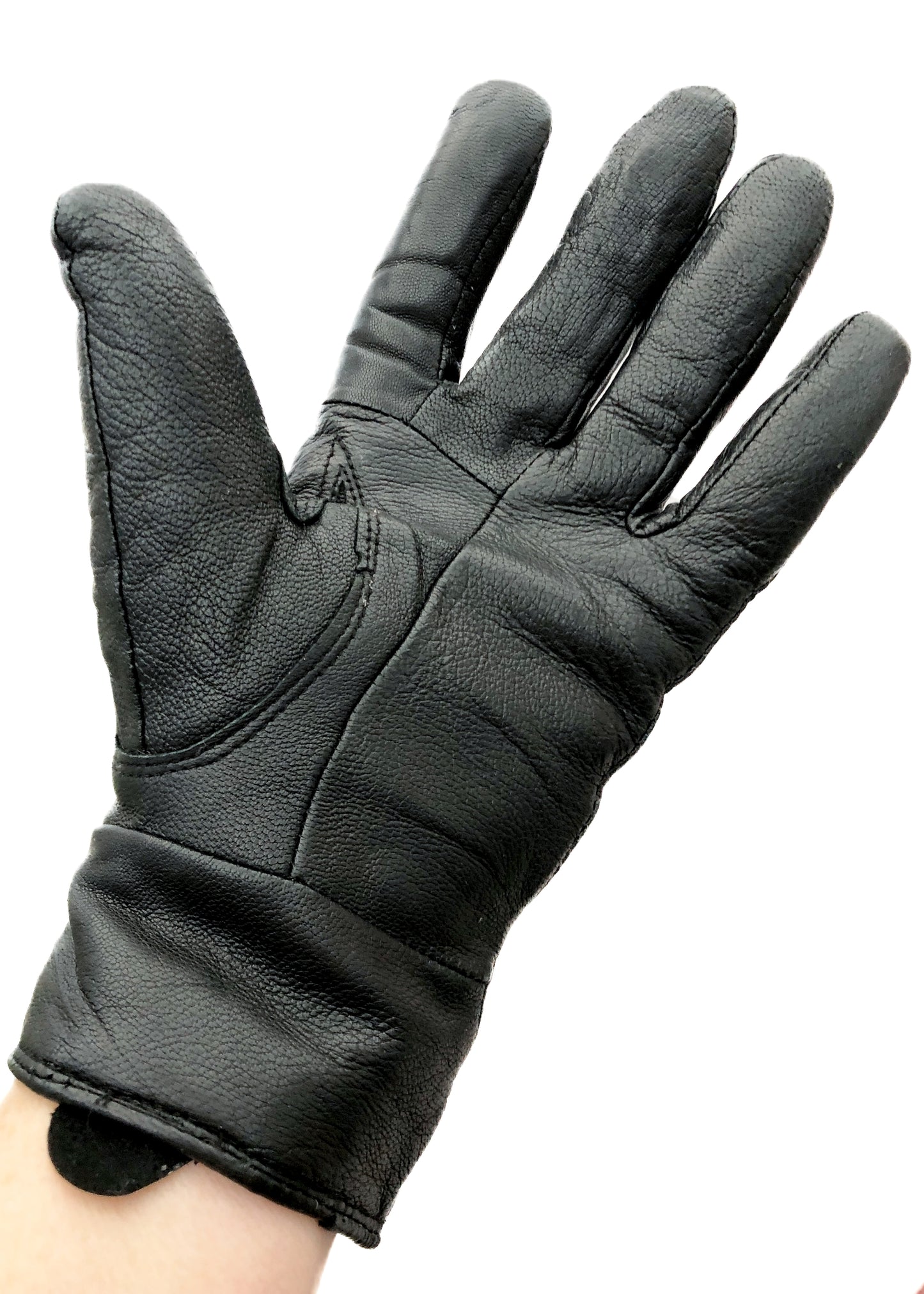 Men's Black Thinsulate Leather Gloves • Size S