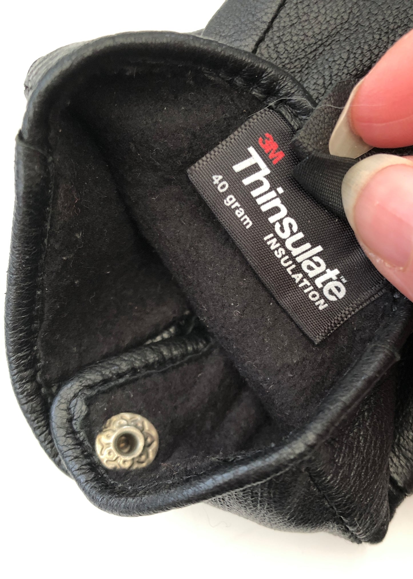 Men's Black Thinsulate Leather Gloves • Size S