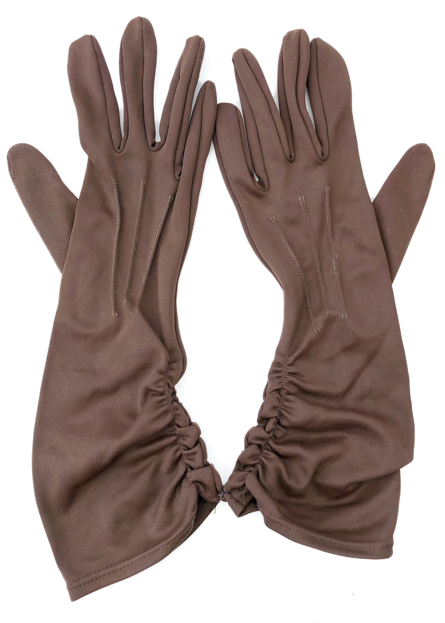 1950s Vintage Mid Length Brown Day Gloves • 3" Finger