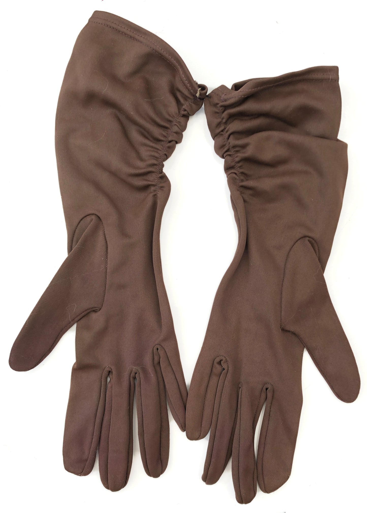 1950s Vintage Mid Length Brown Day Gloves • 3" Finger