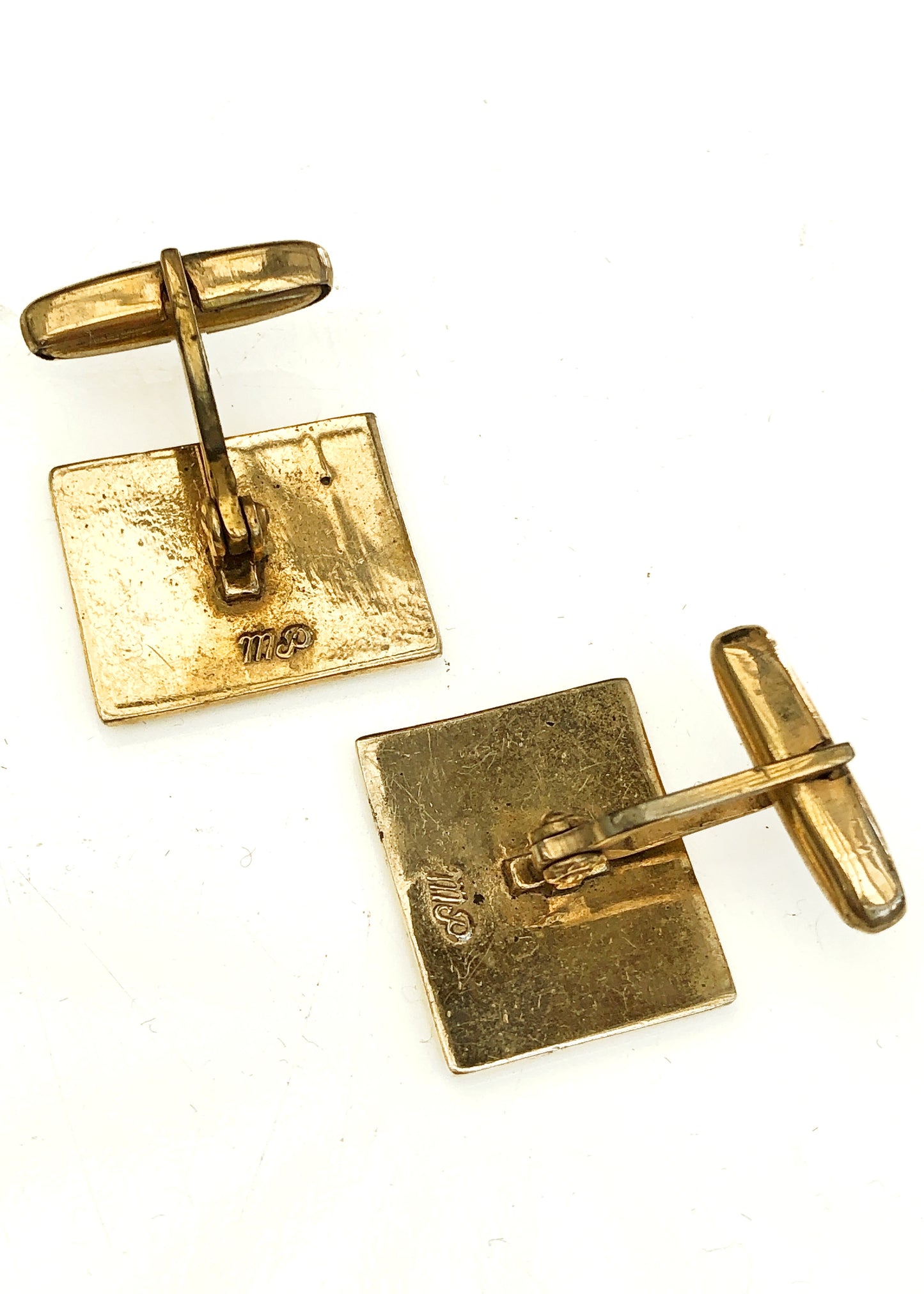 Vintage White Cloisonne Motor Car Cufflinks • Classic Car Motoring