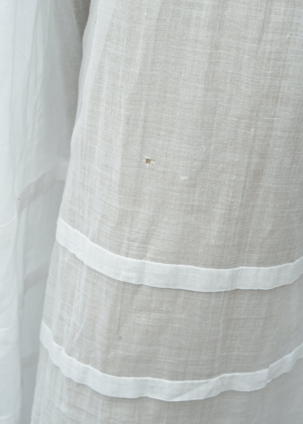 Antique Edwardian White Gauze Muslin Lawn Dress