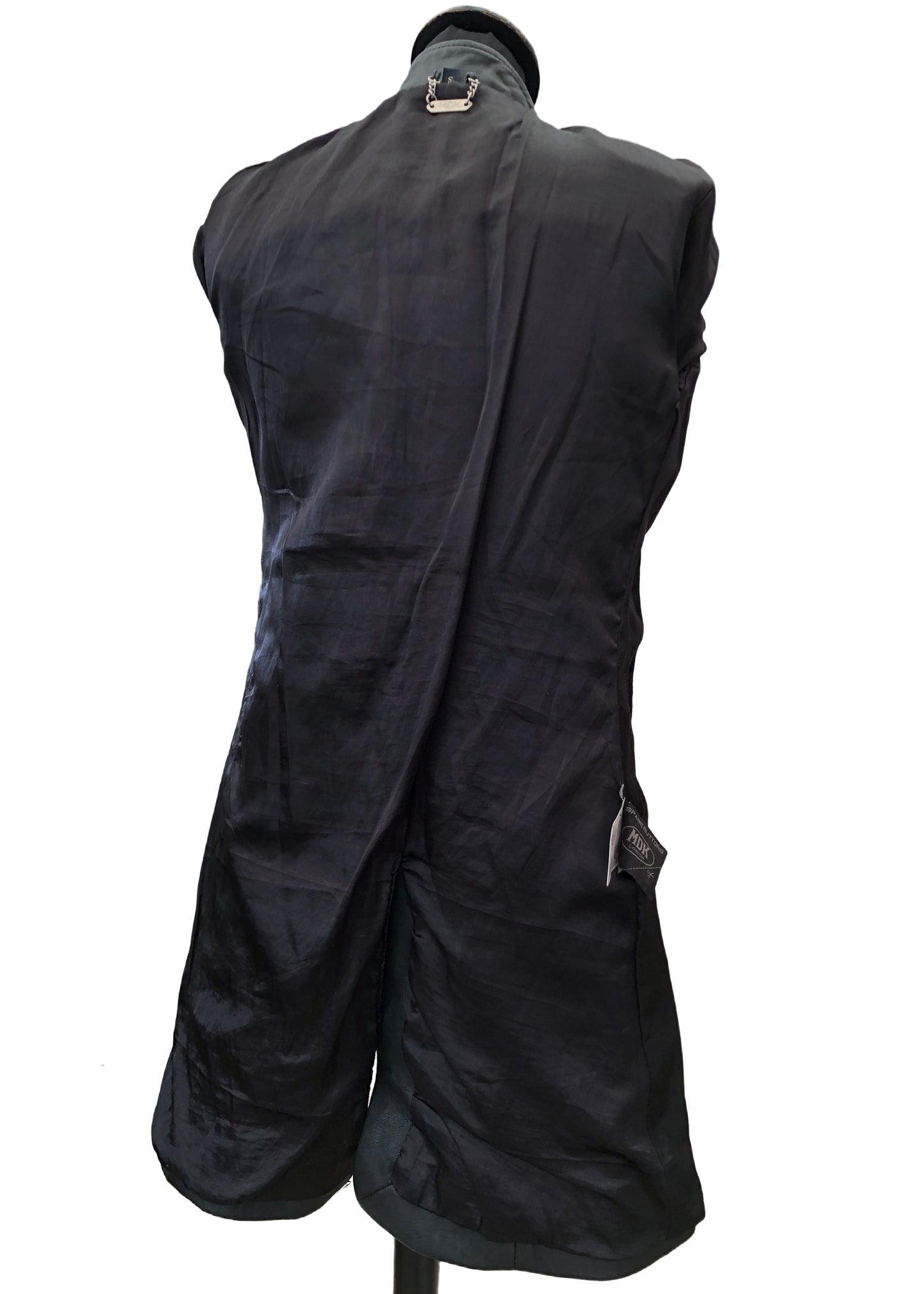 Women's Vintage 90s MDK Black Leather Coat • 3/4 Length