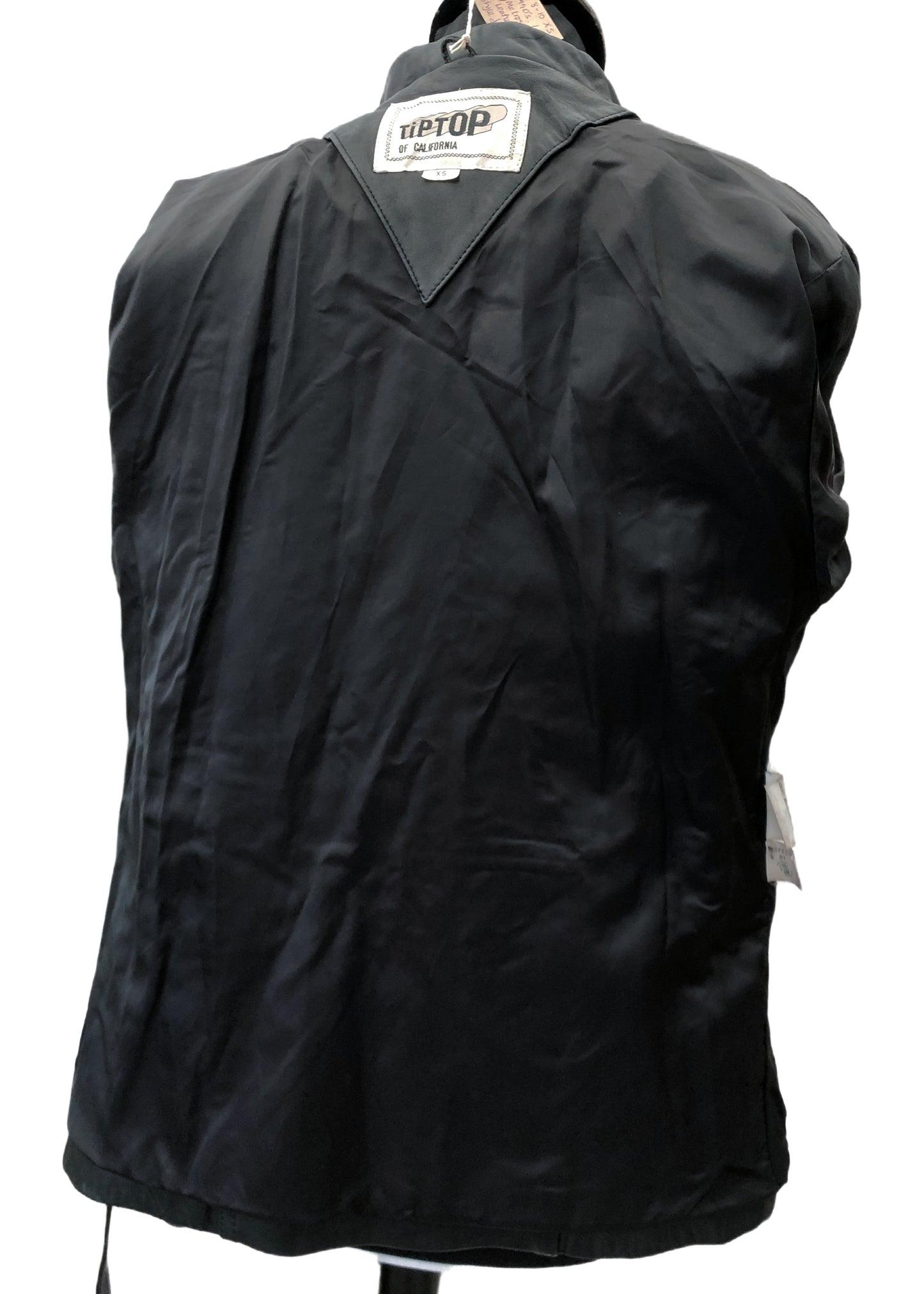 Women's Vintage 80s Longline Black Leather Biker Jacket