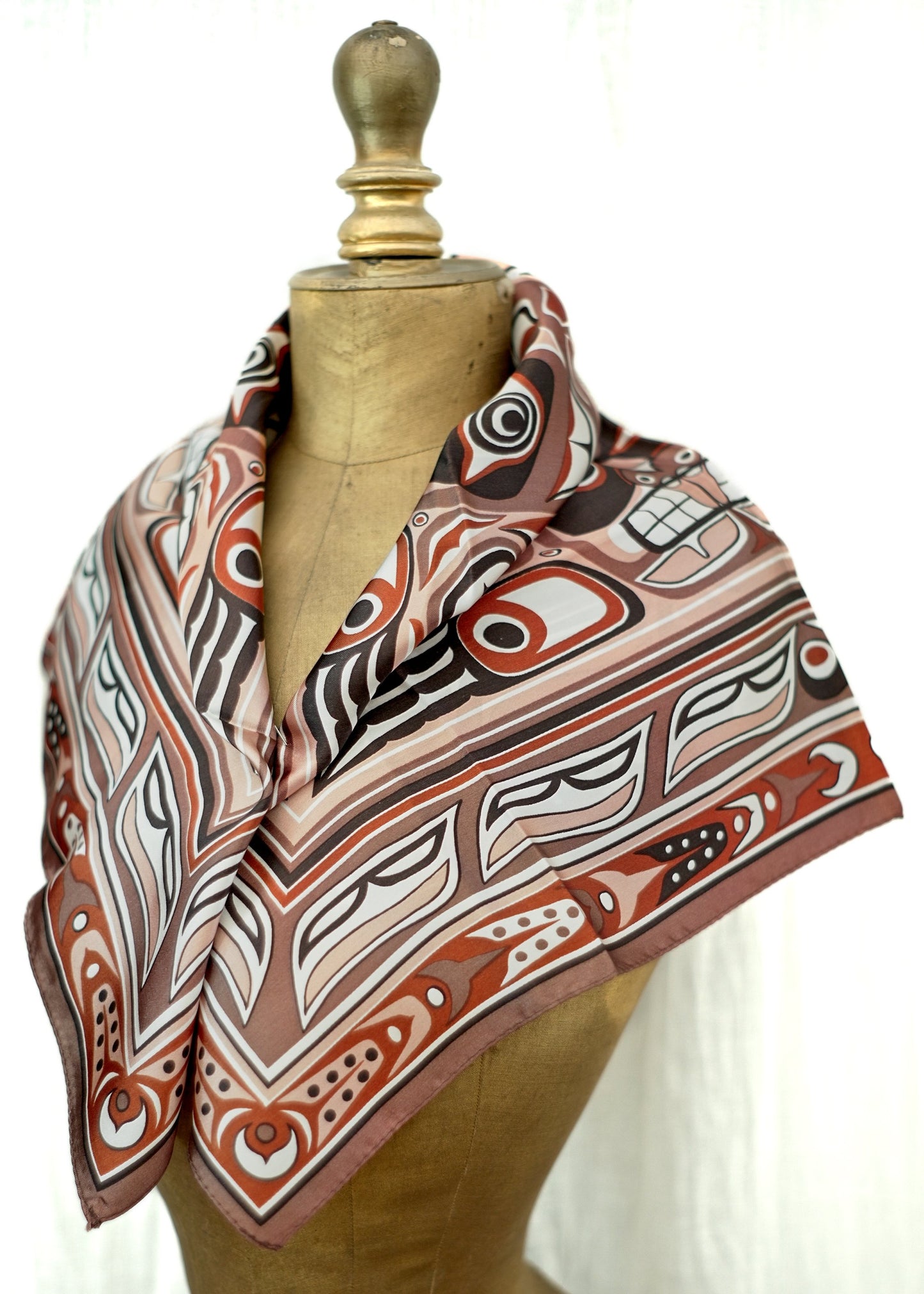 Eleanor Paine Brown Canadian Totem Pacific Northwest Scarf