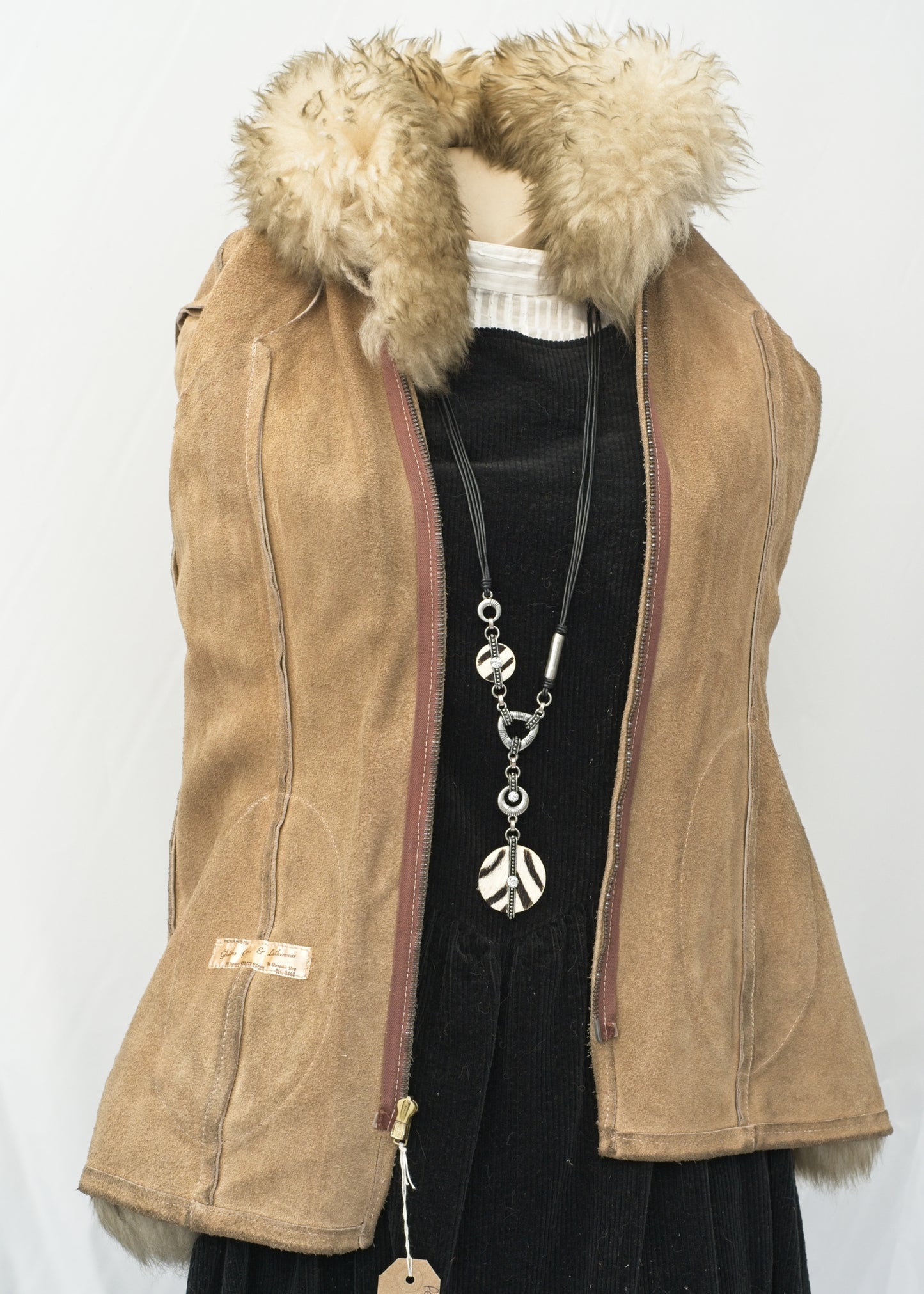 Vintage 70s Beige Suede Penny Lane Jacket • Sheepskin Collar Cuffs