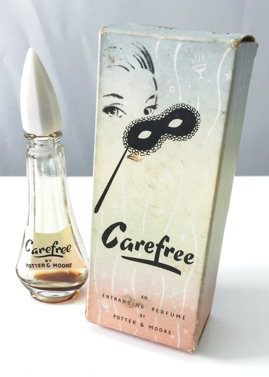 Vintage 50s Carefree Perfume Bottle by Potter & Moore in Original Box
