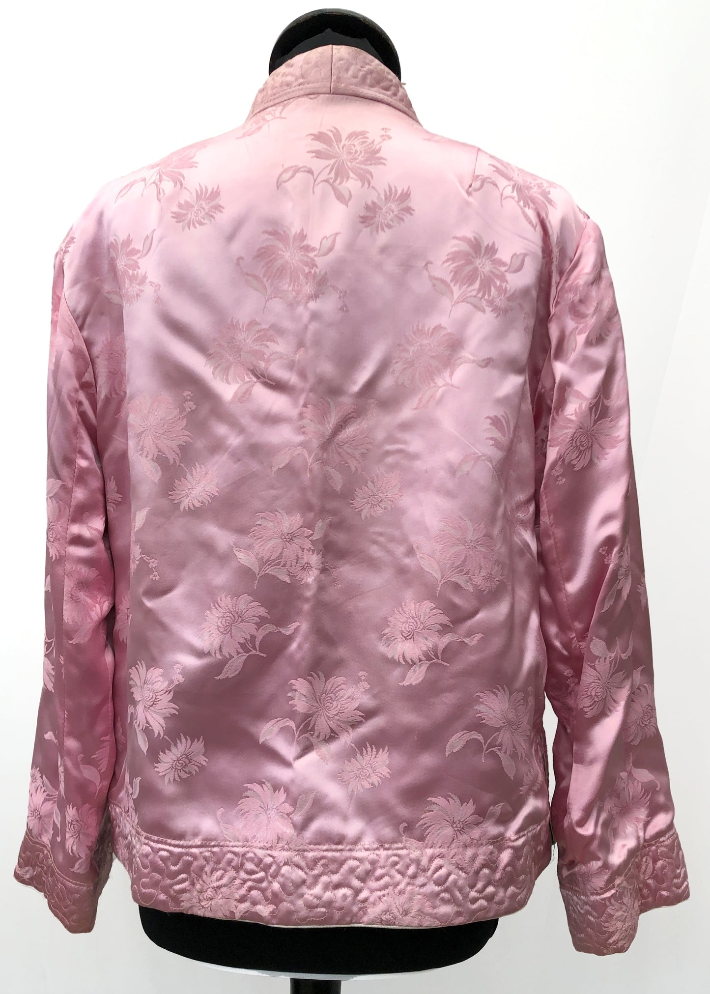 Vintage Chinese Pink & Teal Reversible Jacket • Satin Brocade