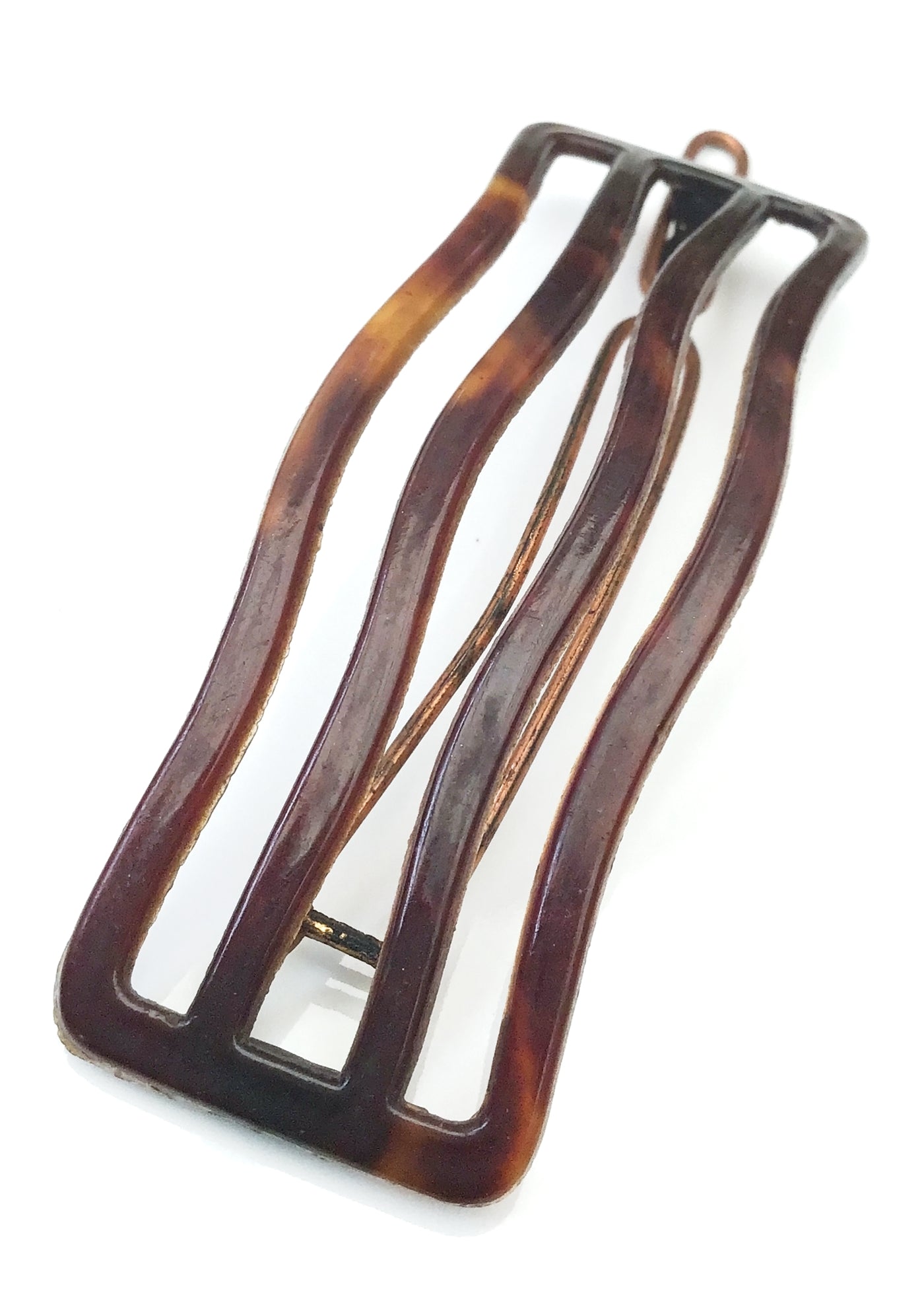 Vintage 40s Faux Tortoiseshell Plastic Hair Barrette Clip