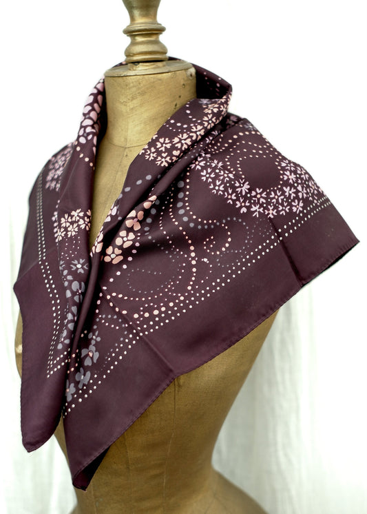 Vintage Purple and Pink Square Scarf