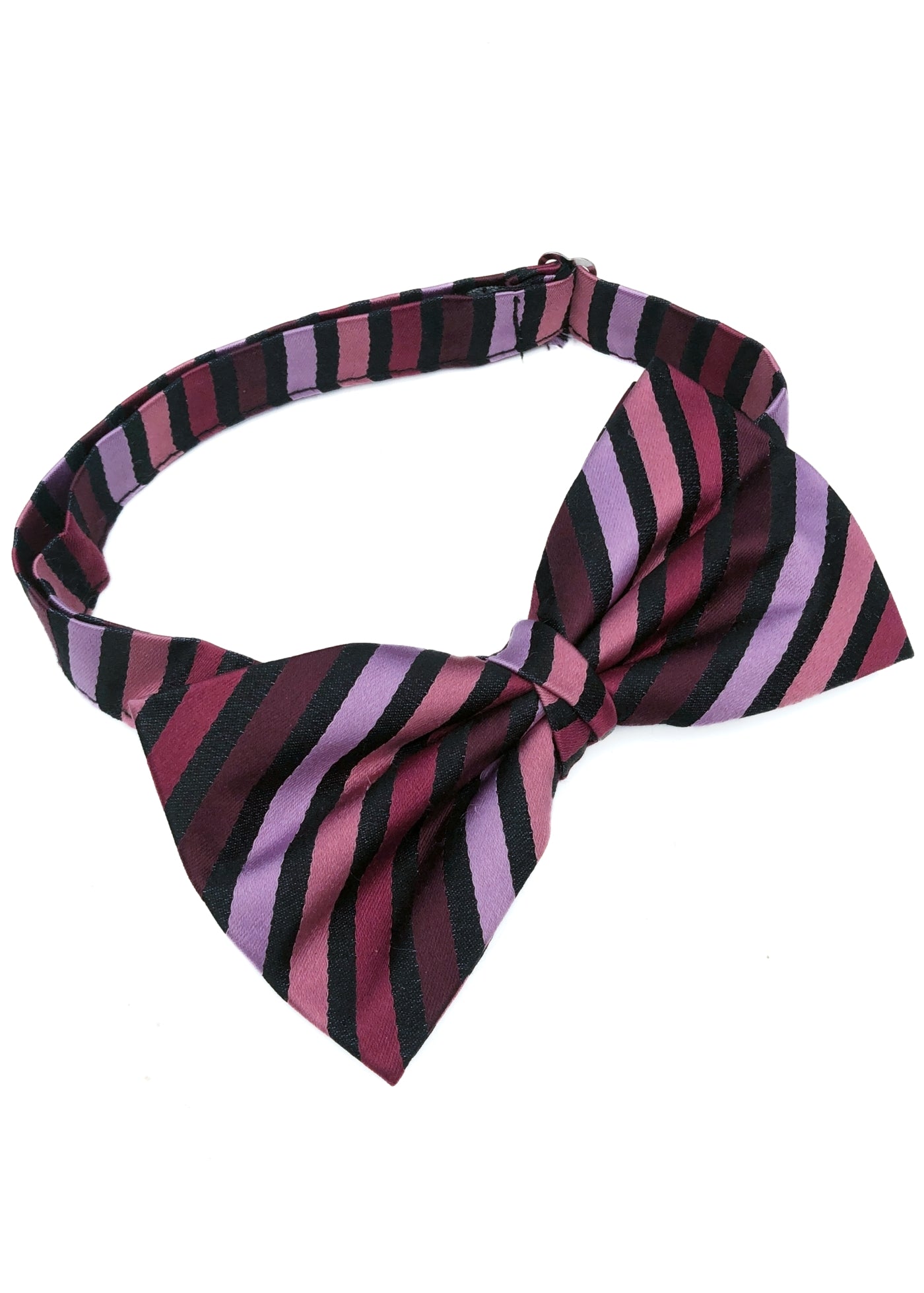 Preloved Purple Striped Pre-Tied Bow Tie