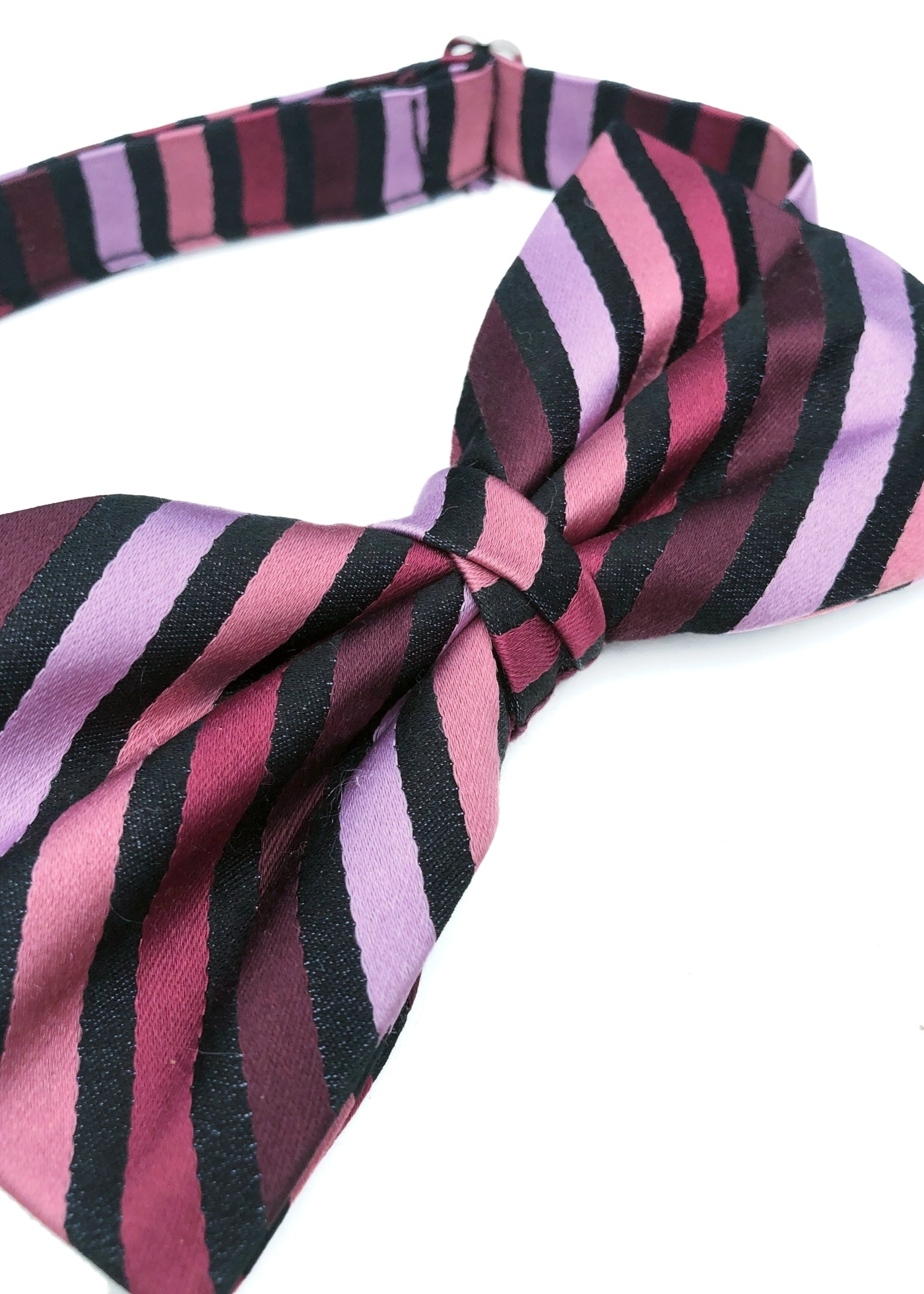 Preloved Purple Striped Pre-Tied Bow Tie