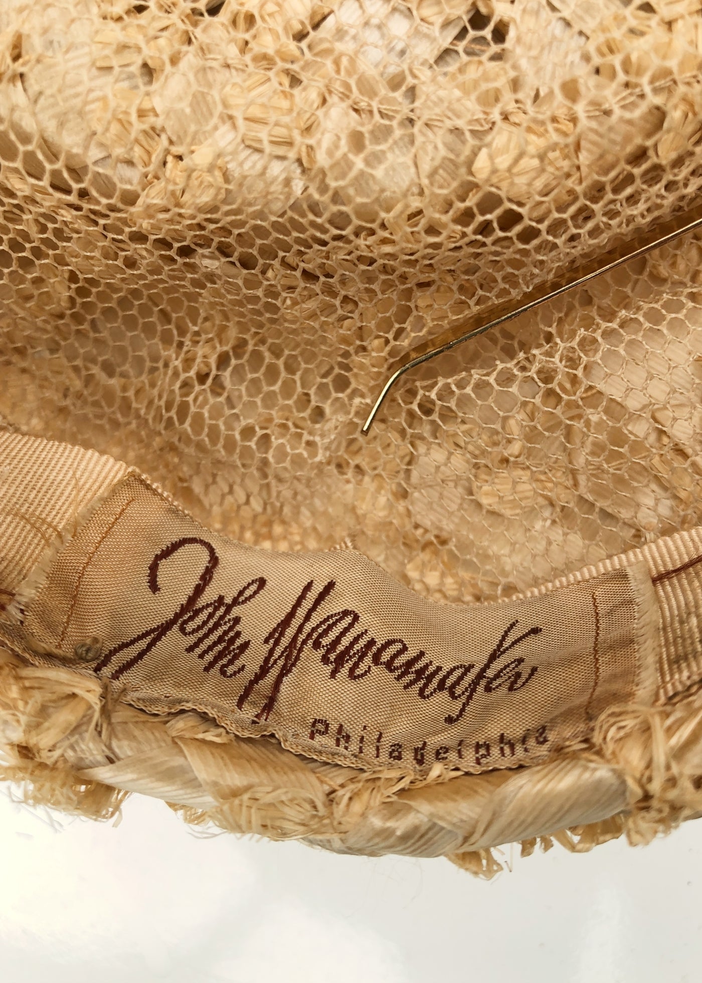 Vintage 60s Raffia Pillbox Hat • John Wanamaker