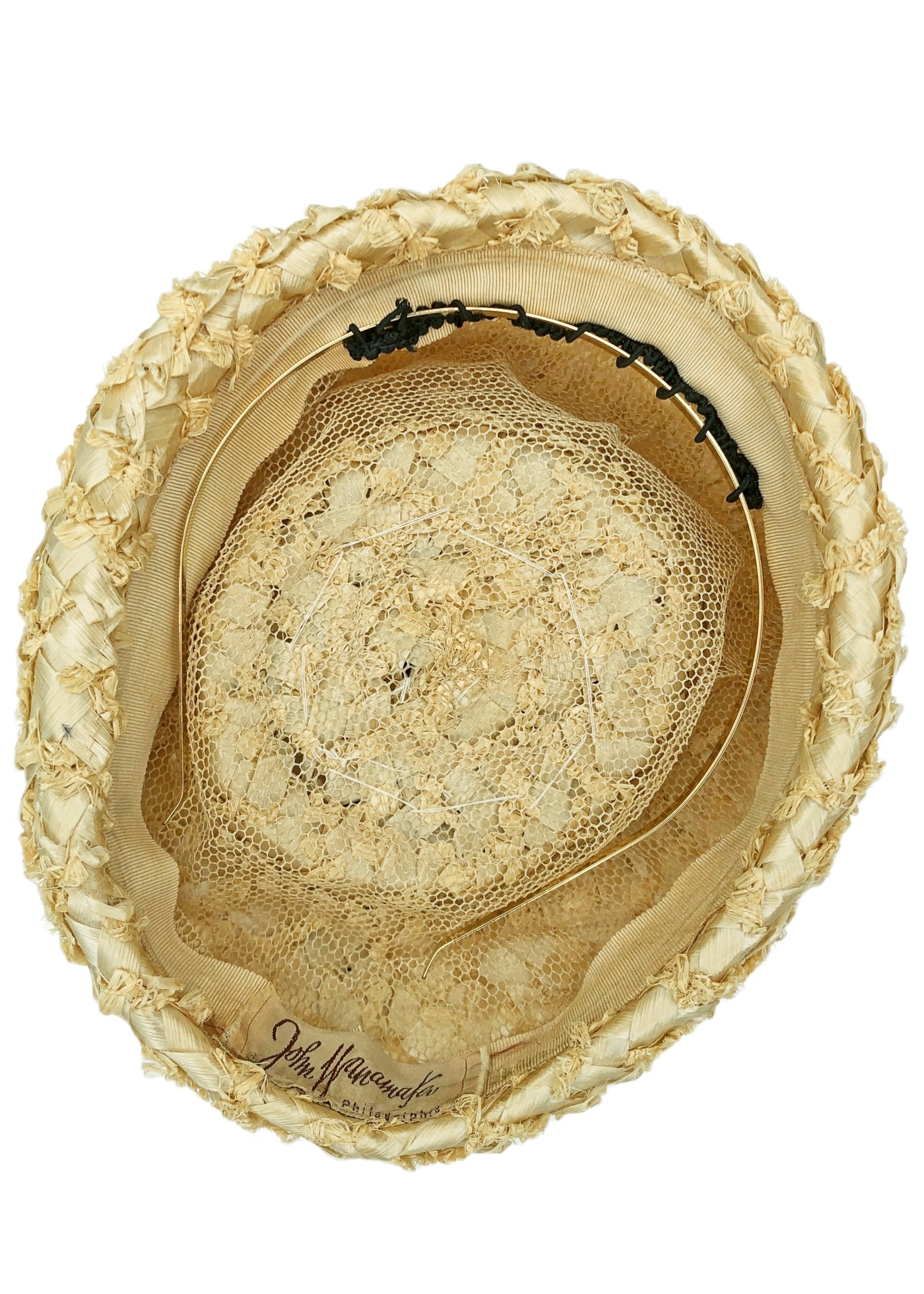 Vintage 60s Raffia Pillbox Hat • John Wanamaker