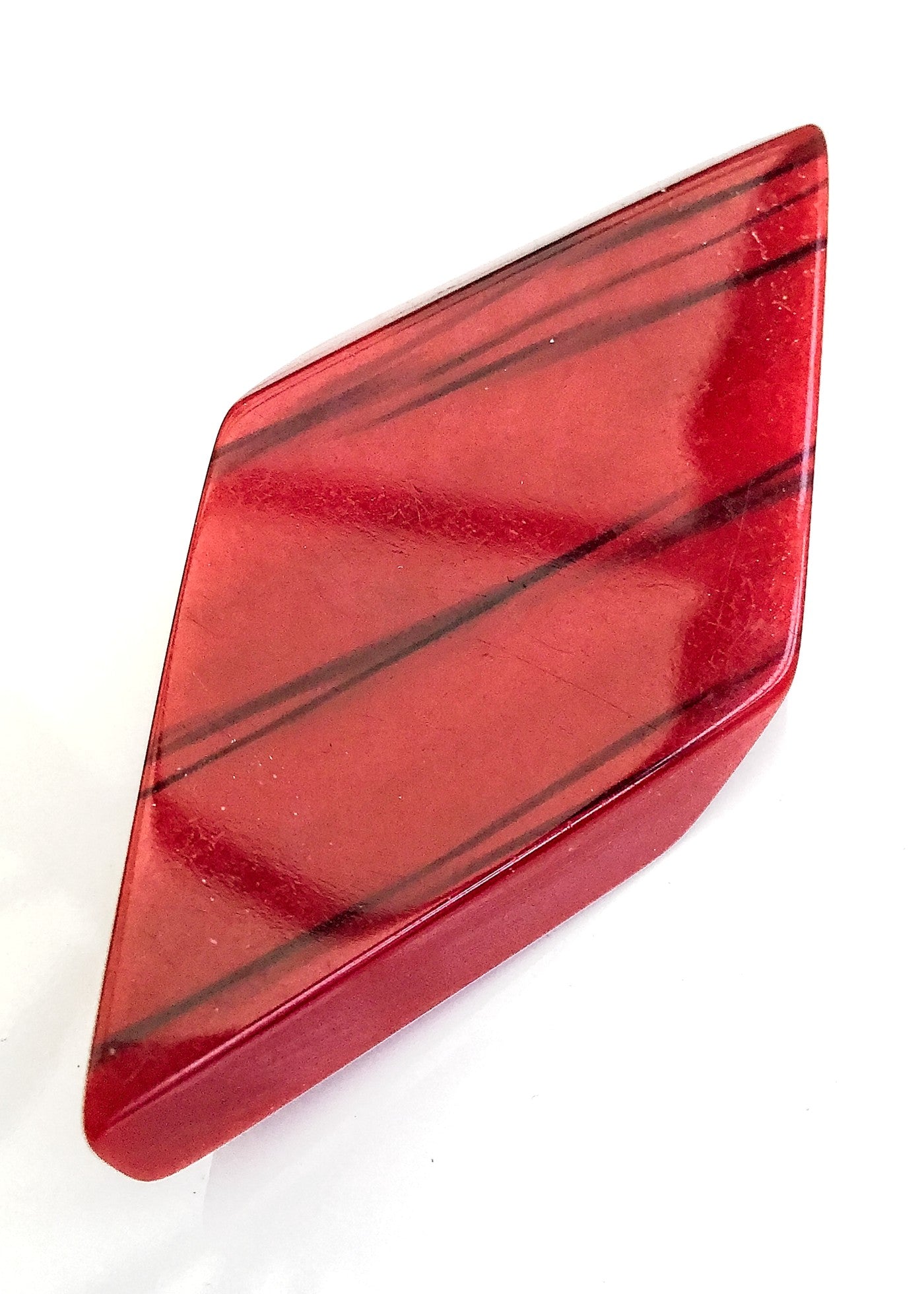 Chunky Red Diamond Cut Perspex Brooch