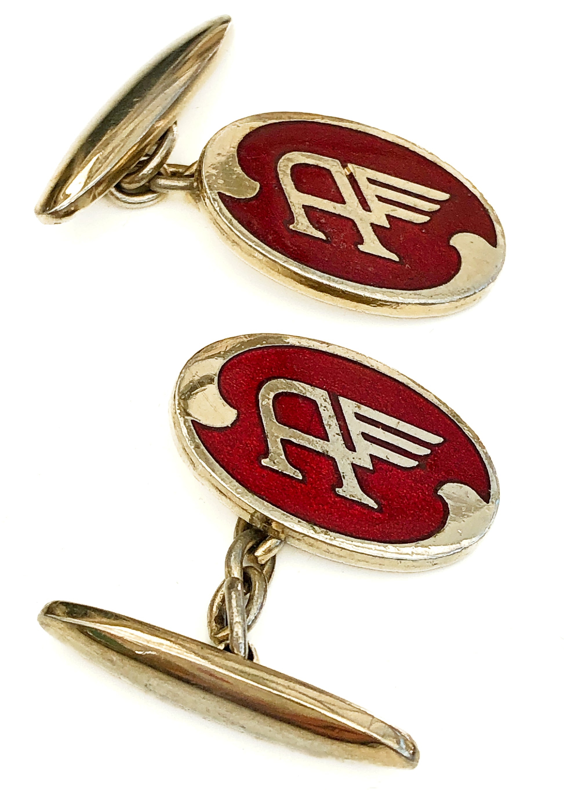 Vintage Austin Car Red Enamel Cufflinks • Classic Car Motoring