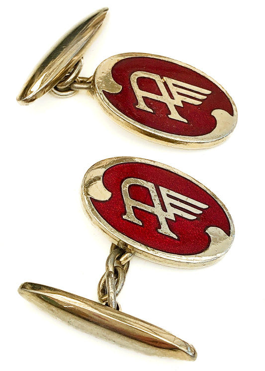 Vintage Austin Car Red Enamel Cufflinks • Classic Car Motoring