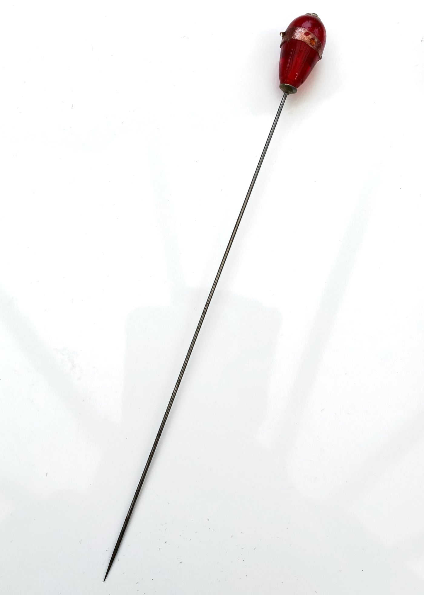 Vintage Red Venetian Glass Bead Hat Pin