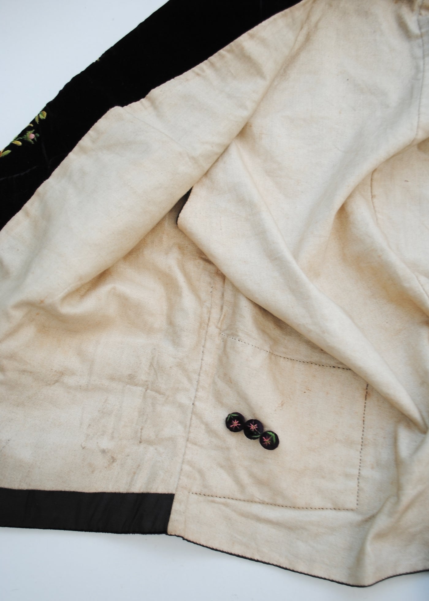 Genuine Vintage Regency Georgian Plum Velvet Embroidered Waistcoat