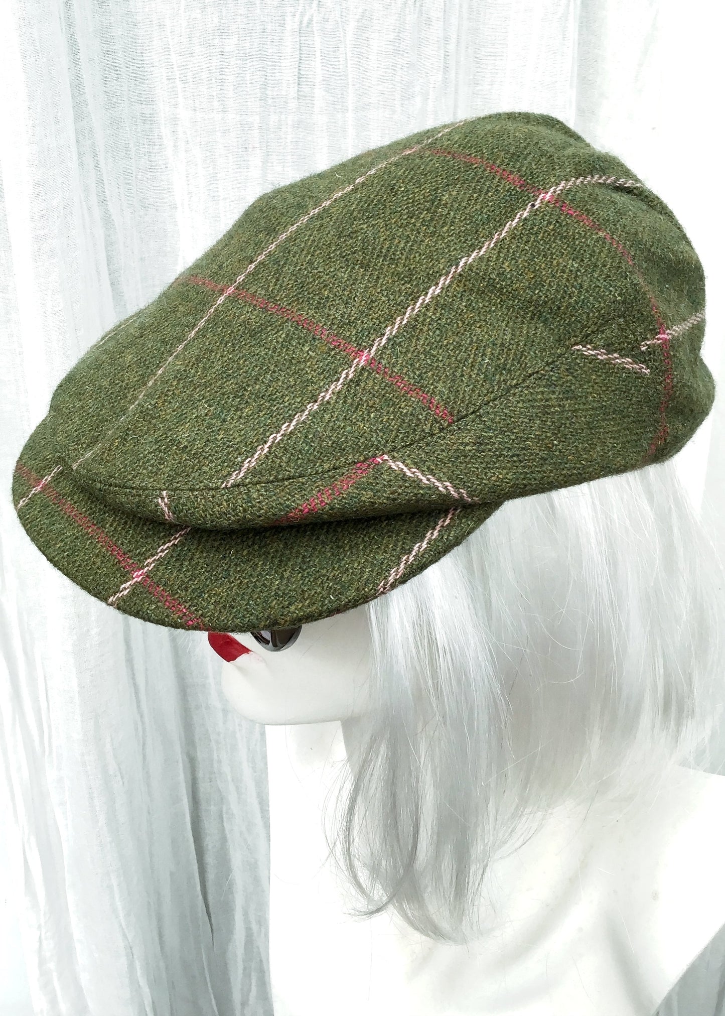 Retro Green Derby Wool Tweed Flat Cap