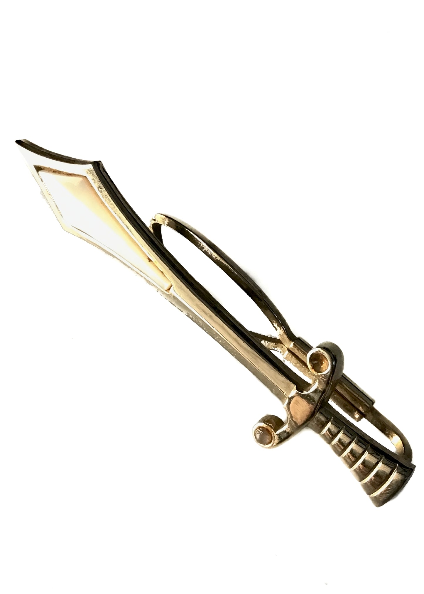 Stratton Pearlescent Goldtone Sabre Sword Tie Pin